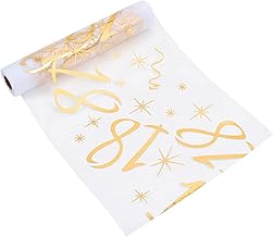 Chemin de table - Décoration de table d'anniversaire 18 ans - Pour homme et femme - Décoration d'anniversaire 18 ans - Doré brillant - Pour fête d'anniversaire (18 ans)