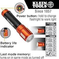 Vista 3 de Klein Tools 56412 Rechargeable LED Flashlight with Flood Light, 500 lumens, USB-C Rechargeable, Pocket Clip, Magnet, for Professional Work