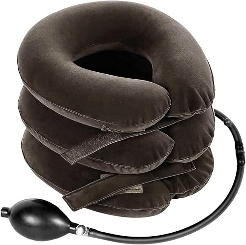 Miniatura 10 de S Dispositivo de tracción cervical para alivio instantáneo del dolor de cuello - Dispositivo inflable y ajustable para estirar el cuello, soporte