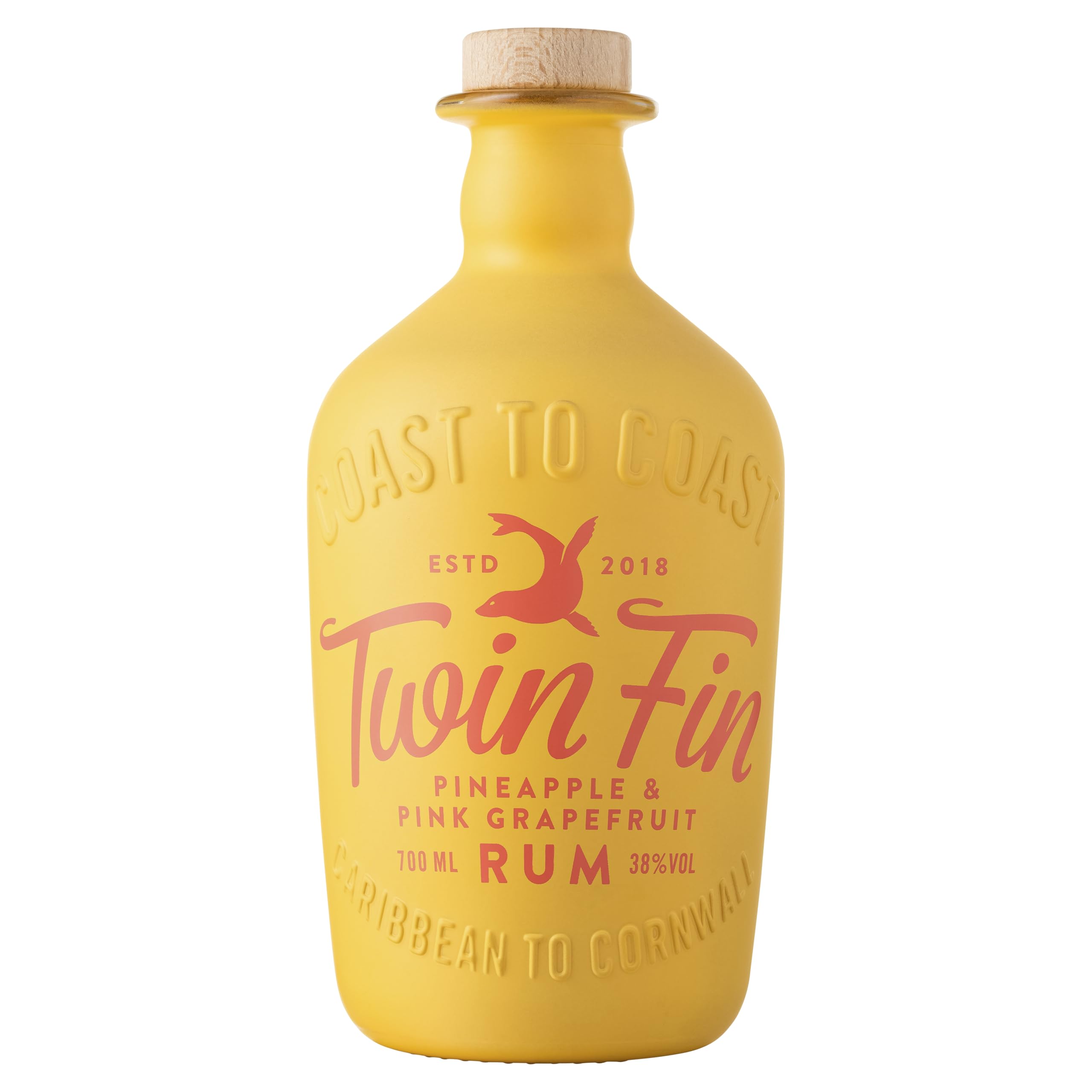 Twin Fin Pineapple & Pink Grapefruit Rum | Caribbean Rum Blended in Cornwall | Tropical Notes & Refreshing Citrus | Pair with Lemonade or Soda | Summer Cocktails | 38% vol | 70cl
