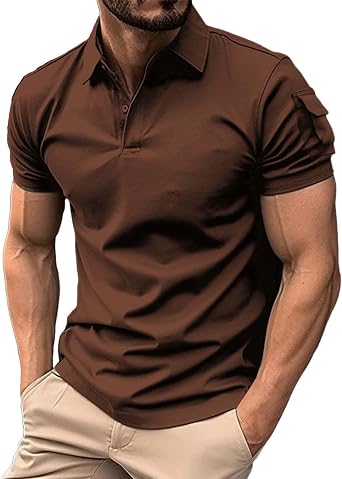 Mens Polo Shirt Quick Dry Performance Short Sleeve Tactical Shirts Solid Gym Workout Tees Pique Jersey Golf Sports Tops