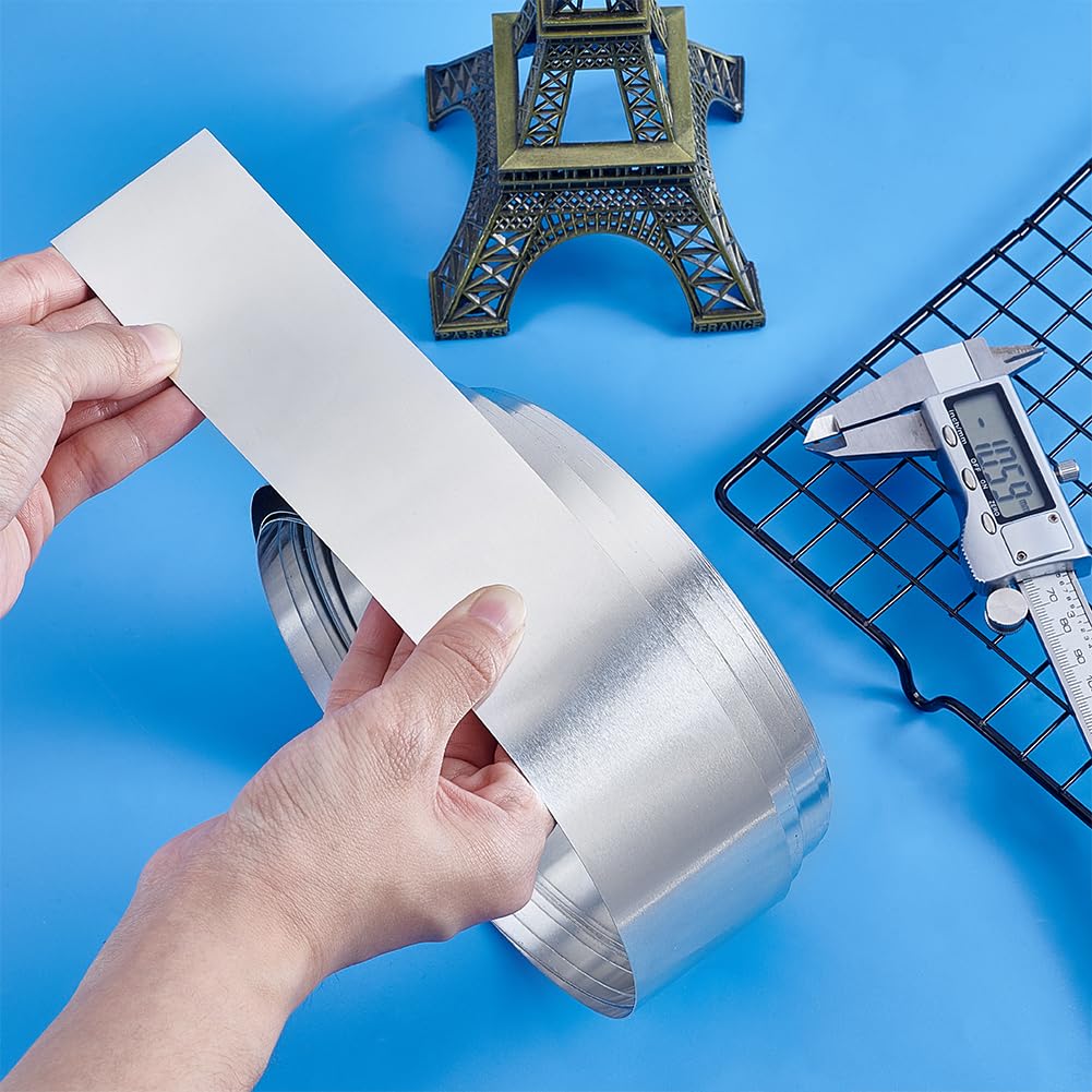 PH PandaHall 5m x 5cm Solin en aluminium Feuille D'Aluminium Rouleau de Tôle D'Aluminium de 0.4mm pour Sceller les Portes et Fenêtres de Bricolage