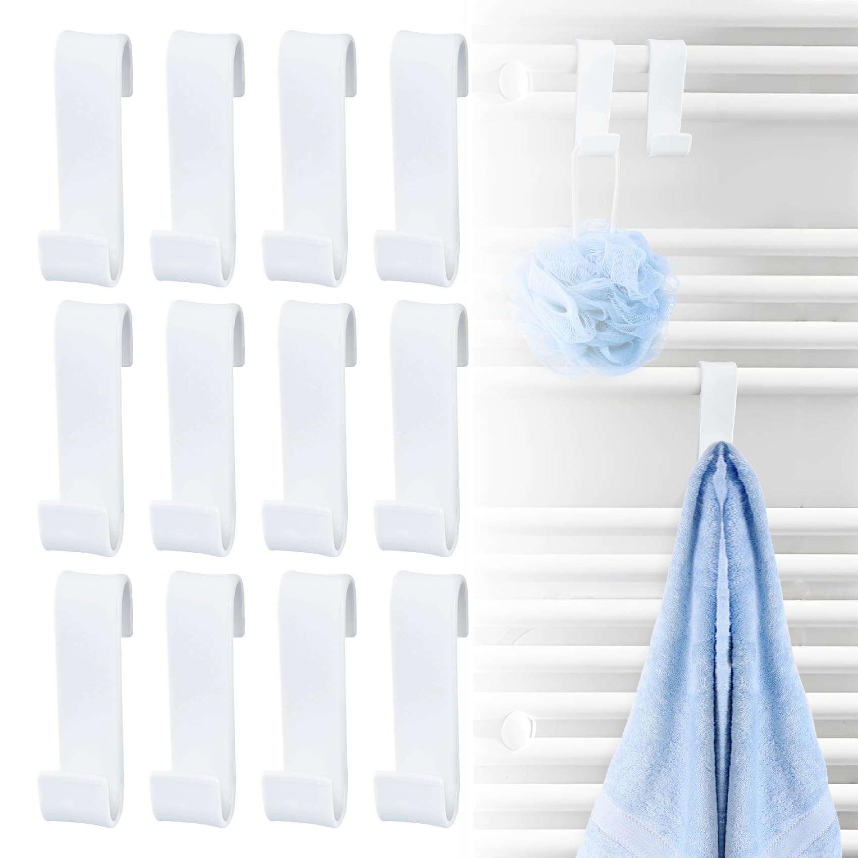 Appendini Per Termoarredo Bagno - 4 Pezzi Bianchi, Per Scaldasalviette, Diametro Fino A 4cm