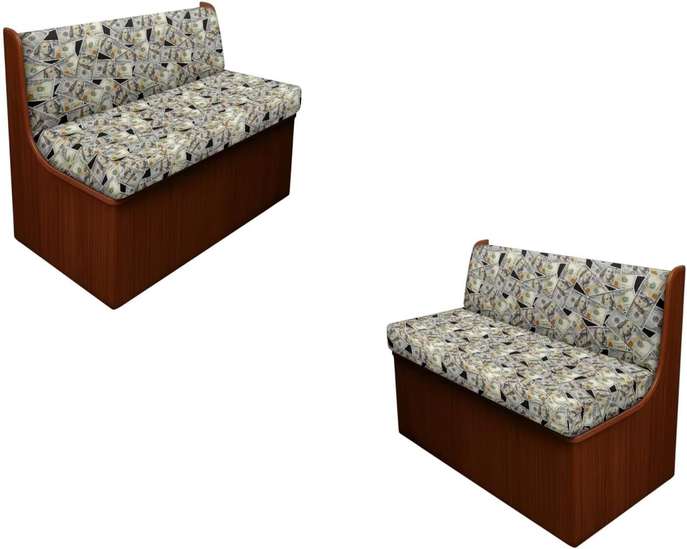 2 Set Dollars RV Dinette Cushion Cover,Washable Elastic Cushion Slipcovers Stretchable RV Sofa Cover-Loveseat Sofa Furniture Protector for RV Camper Car Bench Seats