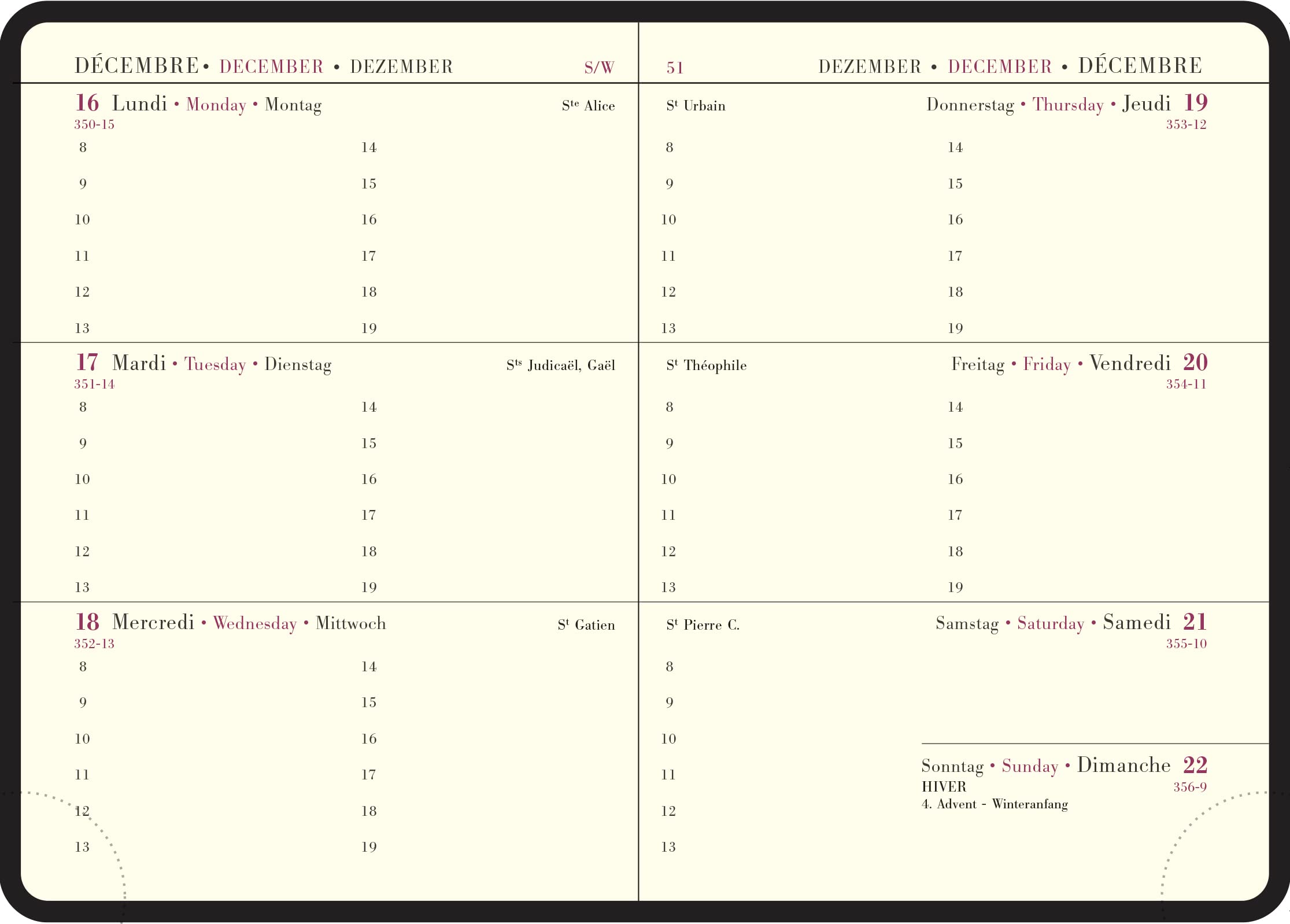 Exacompta - 130802E - Weekly Planned 13 Winner Pocket Diary Refill - 9 x 13 cm - January to December 2025 - Terracotta