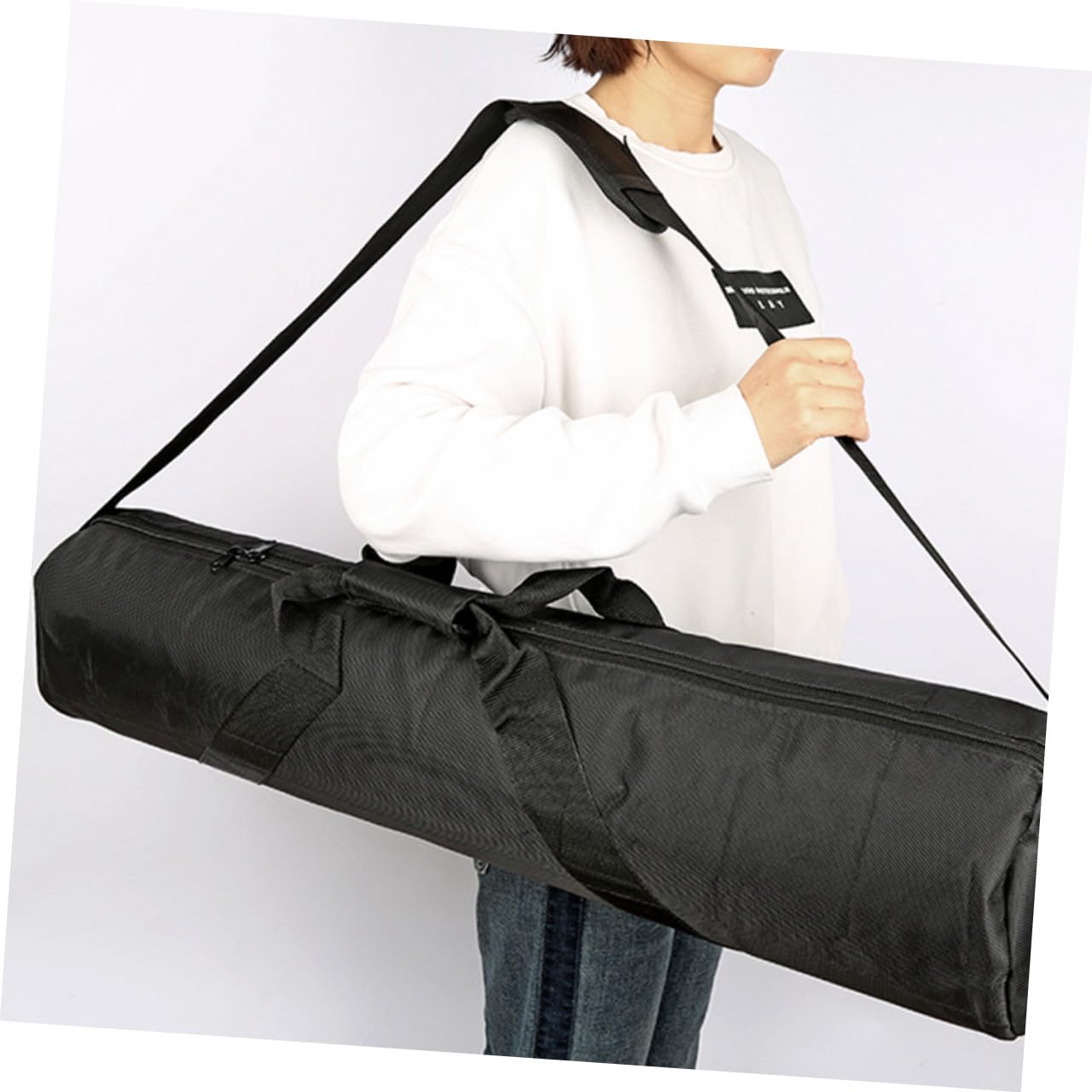 Borsa per Treppiede Nera in Oxford Maniglia e Tracolla | Spazio per Cavalletto Fotografico da Viaggio, per Uso Outdoor e Uscite Foto, Imbottitura in Spugna