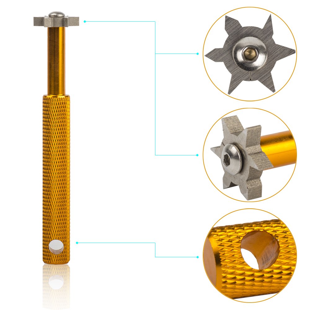 HIFROM Groove Sharpener with 6 Heads - Golf Club Groove Sharpener Re-Grooving Tool and Cleaner for all Irons Pitching Sand Lob Gap and Approach Wedges and Utility Clubs ¡­