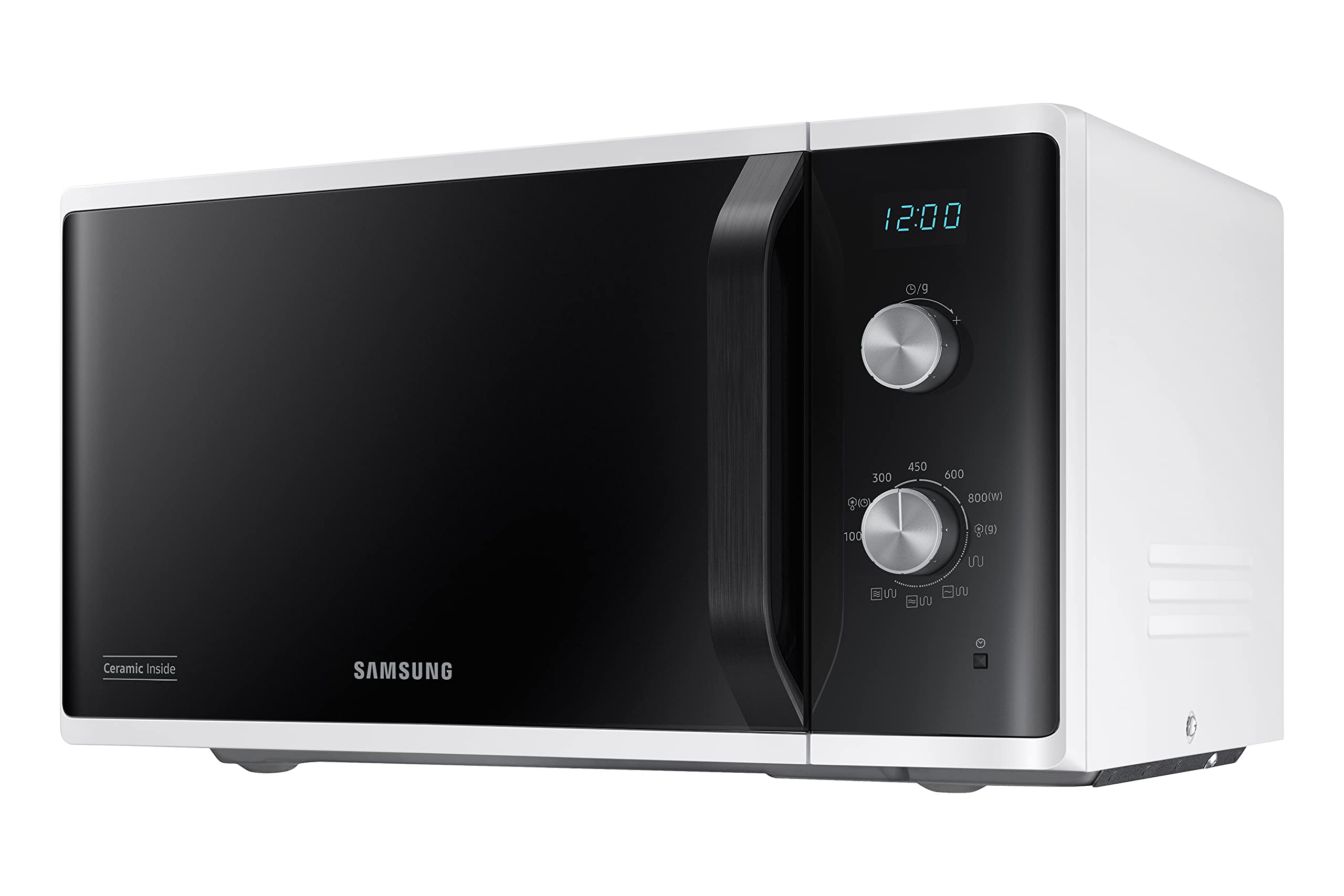 Samsung Four à micro-ondes Grill, à libre installation, Dual Dial MG23K3614AW/ET, Cuisson croustillante, AutoDefrost, Micro-ondes + Grill 800W + 1100W 23L 49L x 27,5H x 39P Blanc