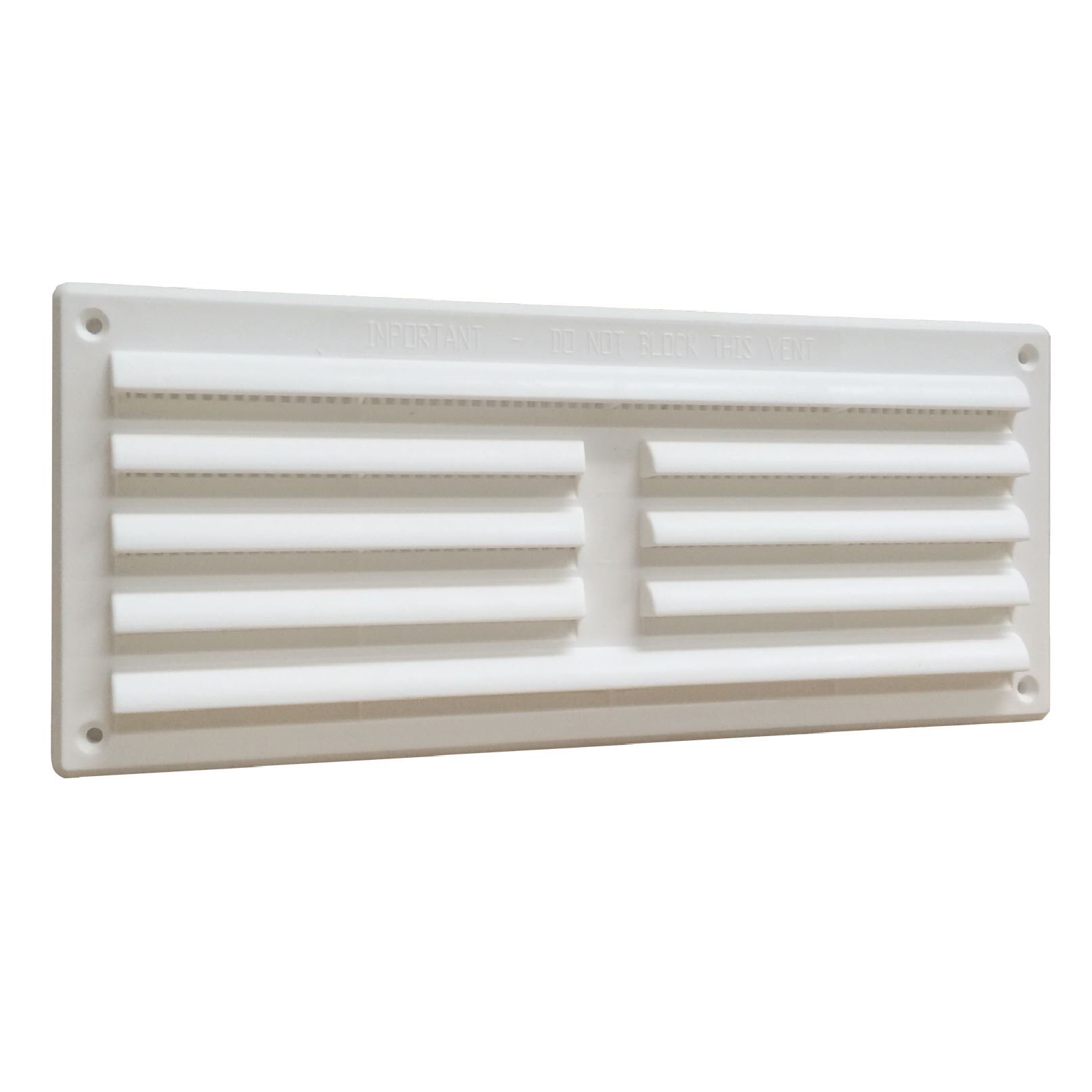 9" x 3" White Plastic Louvre Air Vent Grille with Removable Flyscreen Cover, Louvre Air Vent with Flyscreen, Shed Air Vent, Removable flyscreen Plastic Vent Cover (260mm x 105mm)
