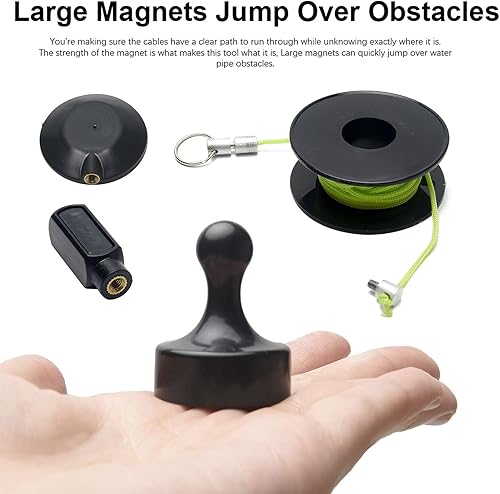 Miniatura 3 de Extractor de alambre magnético, kit de herramientas de imán de enrutamiento de alambre con asa, herramienta de extracción de cable de reparación de