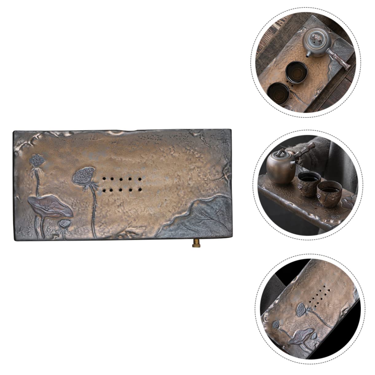 BESTonZON Taca Do Herbaty Taca Do Robienia Herbaty Uchwyt Na Filiżankę Herbaty Ceramiczna Taca Do Serwowania Herbaty Ozdobny Stolik Do Herbaty Bandejas Decorativas Antyczny Ceramika Kubek