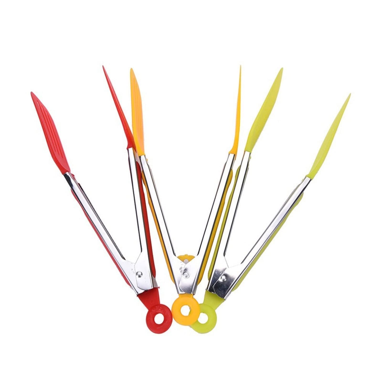 Clip per Sacchetti da Barbecue per Alimenti Pinze per Barbecue con Manico in Silicone Pinze da Cucina con Design a Blocco Pinza per Barbecue Pinze per Alimenti in Acciaio Inossidabile Pinze