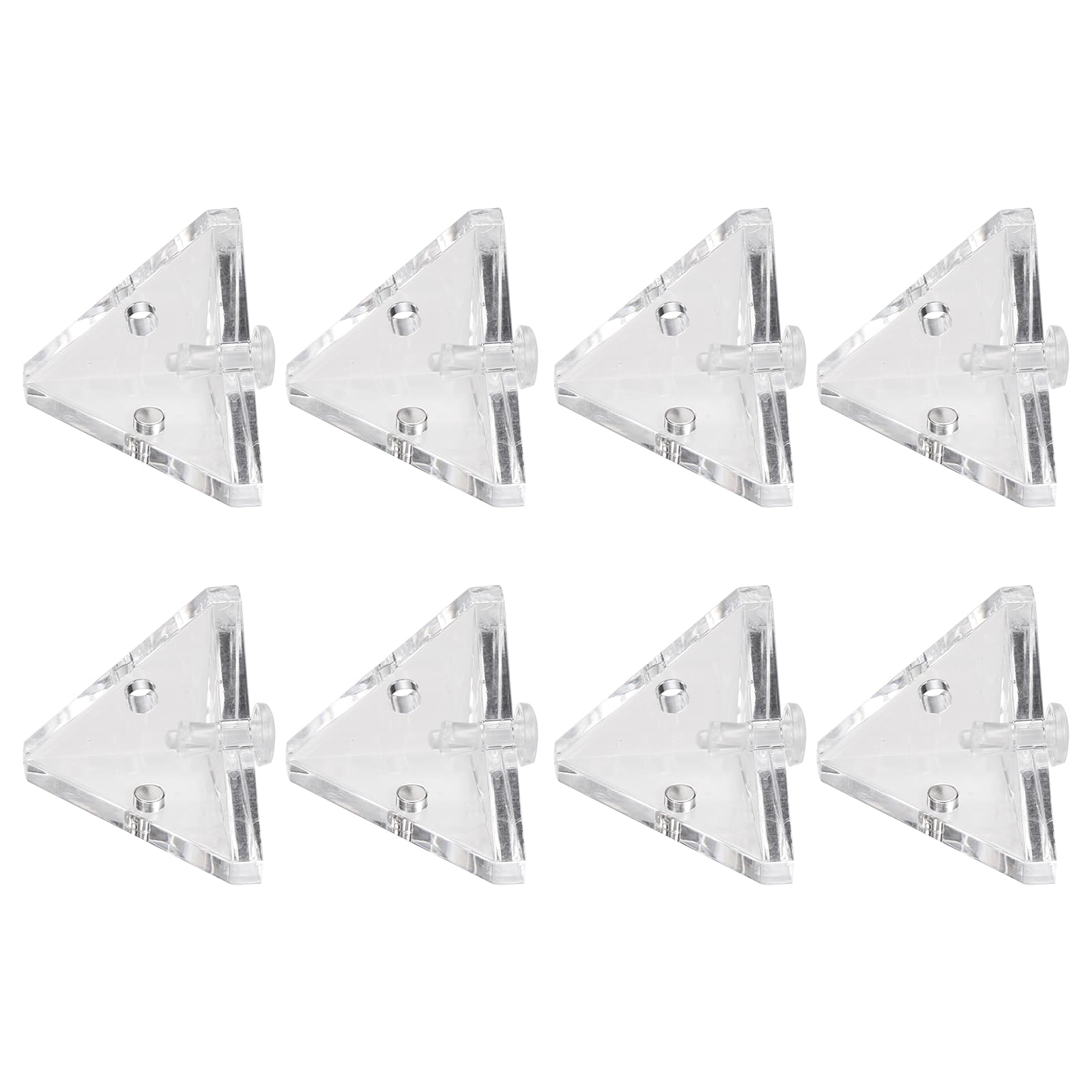 sourcing map 24Pcs Acrylic Corner Bracket, Magnetic Triangle Corner Connector, Transparent Support Shelf Brace Brackets with Rivets for Reinforcement Connecting Acrylic Plate