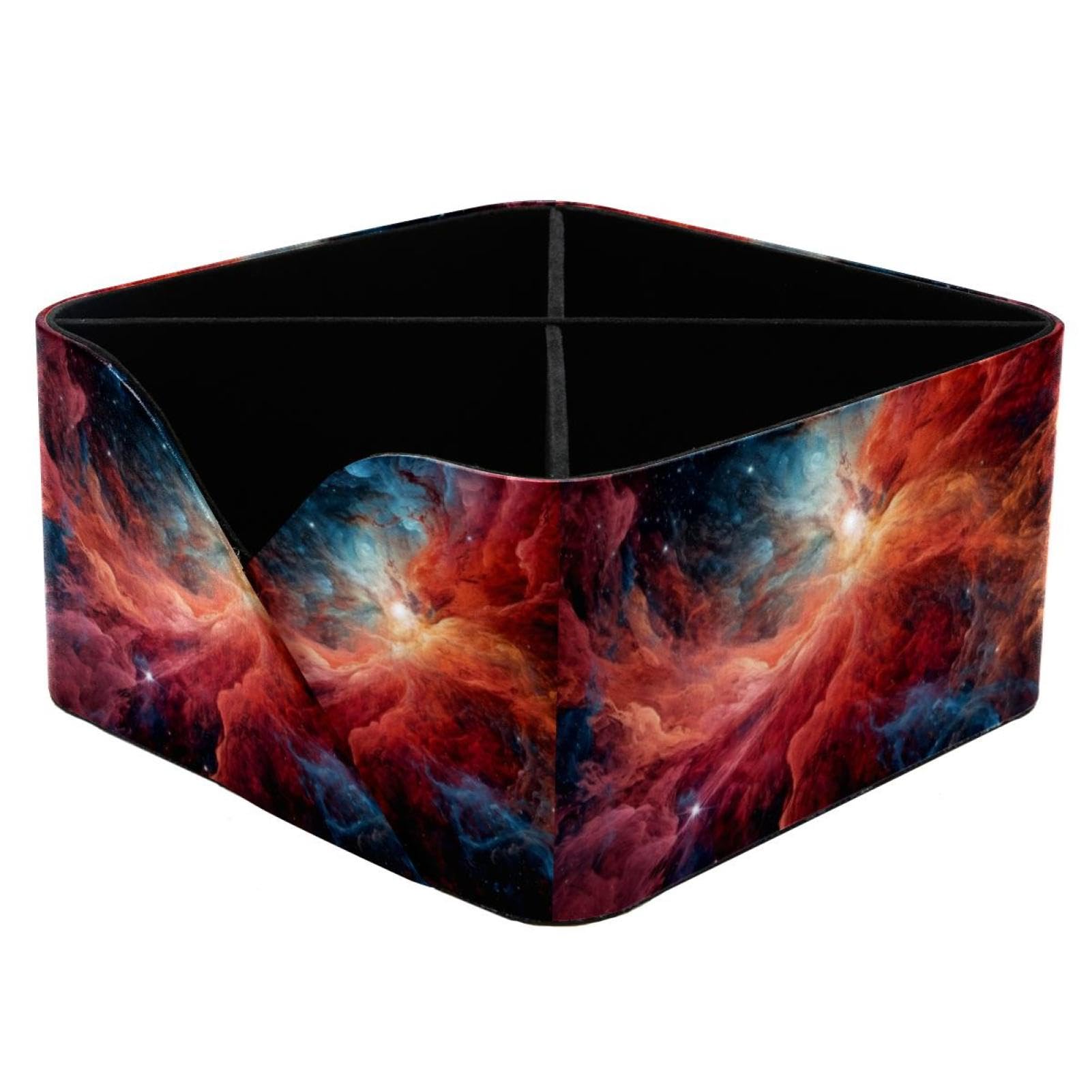 Boîte de rangement bureau galaxie rouge pour trier la papeterie et les cosmétiques facilement