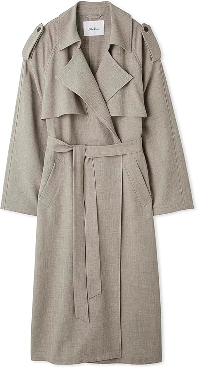 25年SS新作　Mila Owen 共ベルト付肩章デザイントレンチコート Amazon | [ミラオーウェン] 共ベルト付麻調肩章デザイントレンチ
