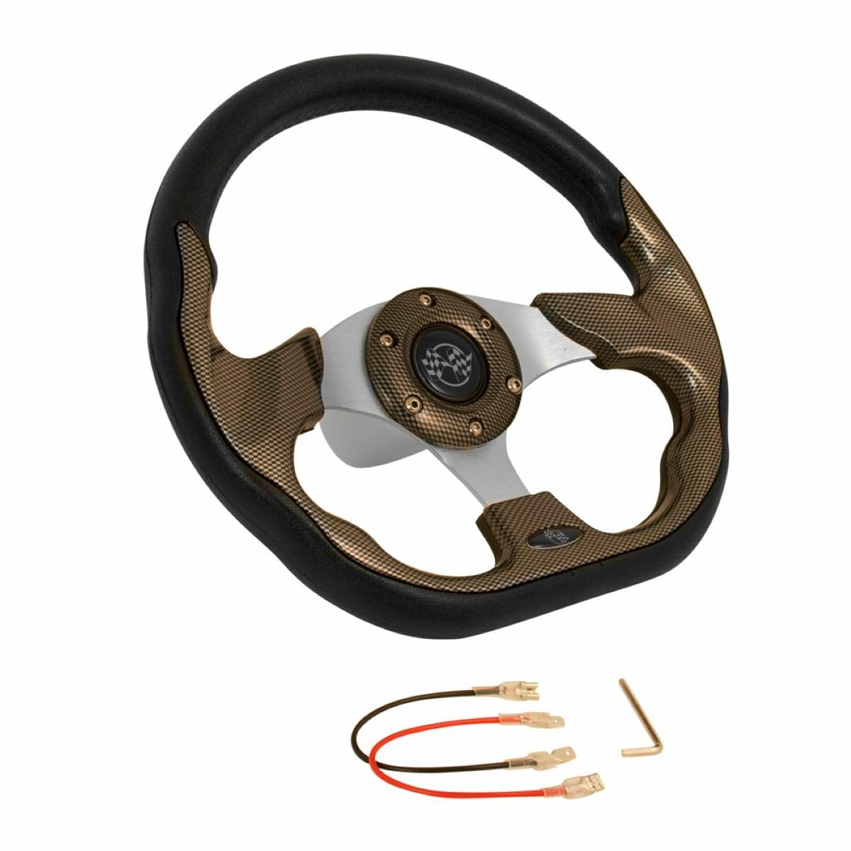 Carbon Fiber Racer Golf Cart Steering Wheel Only