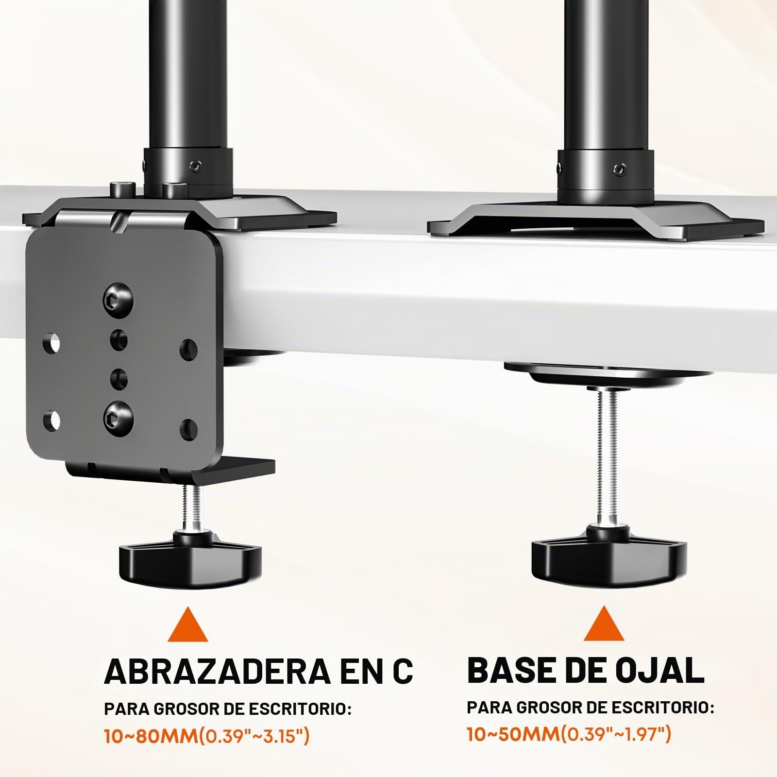Soporte para Monitor con Bandeja para Teclado: Compatible con monitores de 17 a 32 Pulgadas, Brazo de Gas con Capacidad de hasta 9 kg, Apto para teclados estándar y Grandes, soporta hasta 1 kg