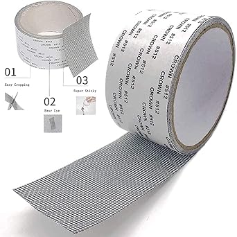 Pink pari Window Screen Repair Tape, Strong Adhesive & Waterproof Fiberglass Covering Mesh Tape,Window Door Tears Holes Screen Patch Repair Kit,fiberglass covering net-invisible seam dry wall tape (1)
