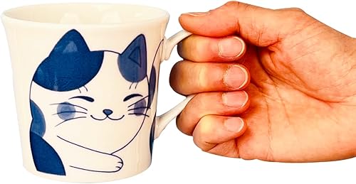 Miniatura 4 de Taza de cerámica japonesa con caja de regalo, serie de tazas de té Nekochigura, 10 onzas líquidas, taza de café japonesa Yunomi Pottery, taza de