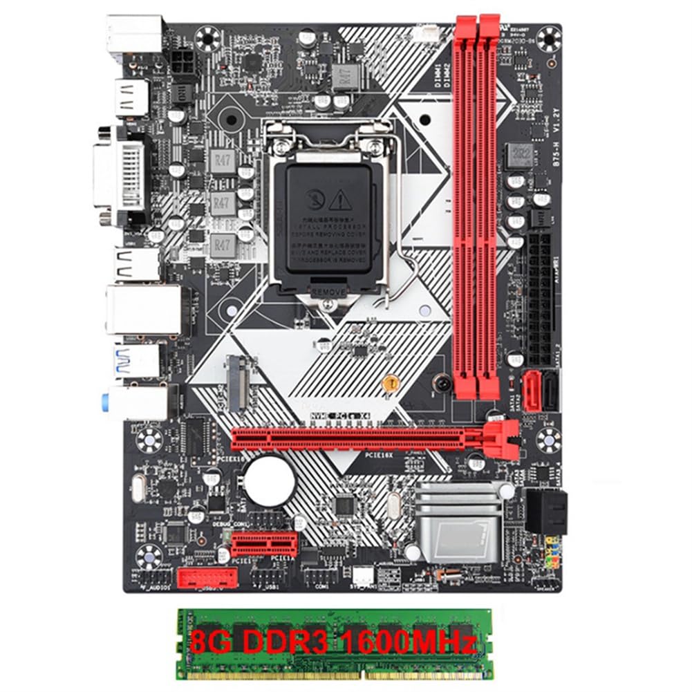 B75-H płyta główna do komputera stacjonarnego z 1X8G DDR3 1600 MHz RAM LGA 1155 części zamienne akcesoria do procesora I3 I5 I7 USB 3.0 SATA 3.0 obsługa do 16 GB