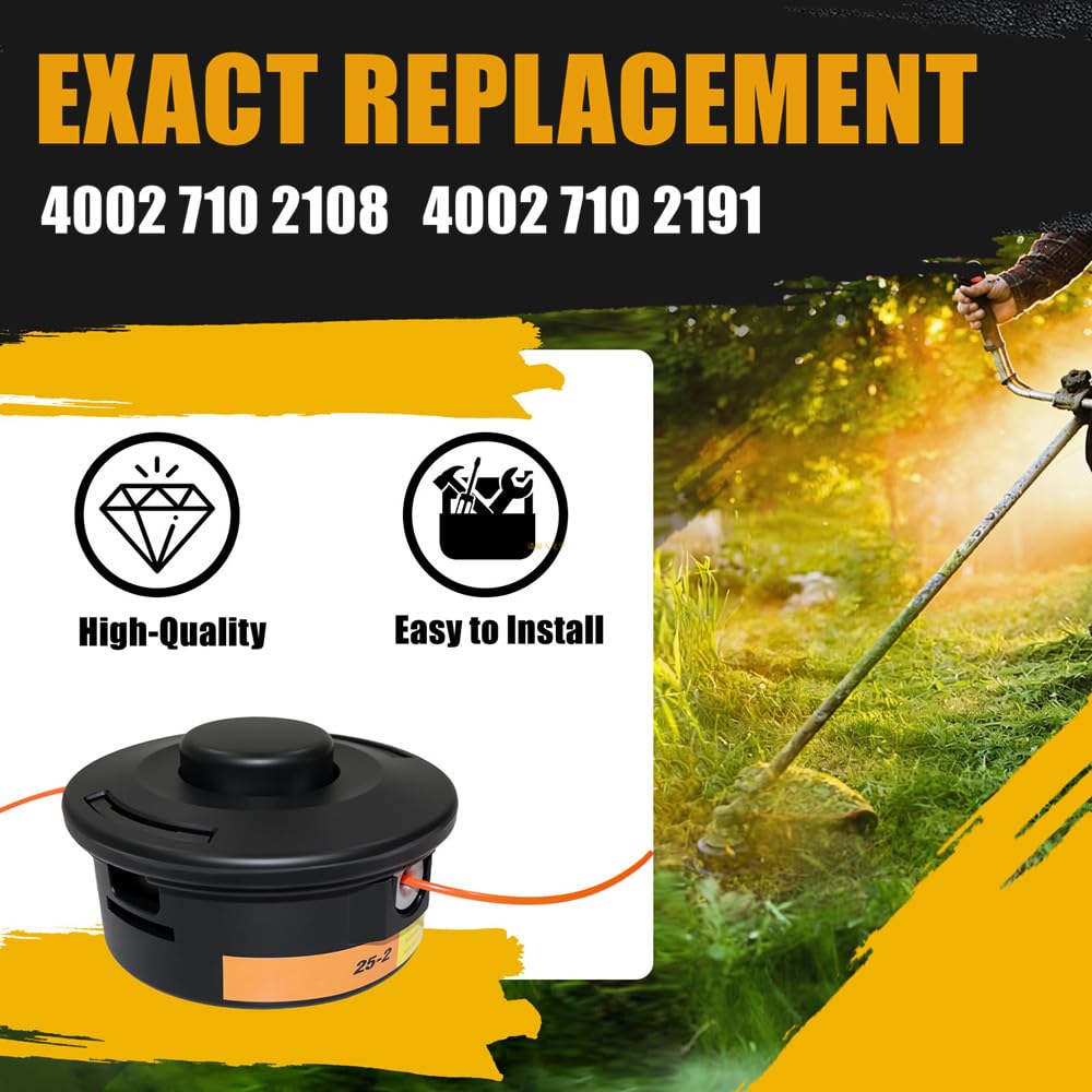 Cabezal de recortadora 25-2 para desbrozadoras Sthil FS55 FS56RC FS70R FS90 FS100RX FS110 FS130 FS240 Rep 4002 710 2108 4002 710 2191 (paquete de 2)