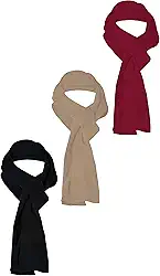 KIT 3 Cachecóis Soft Skube - Cachecol 160cm x 25cm - Unissex