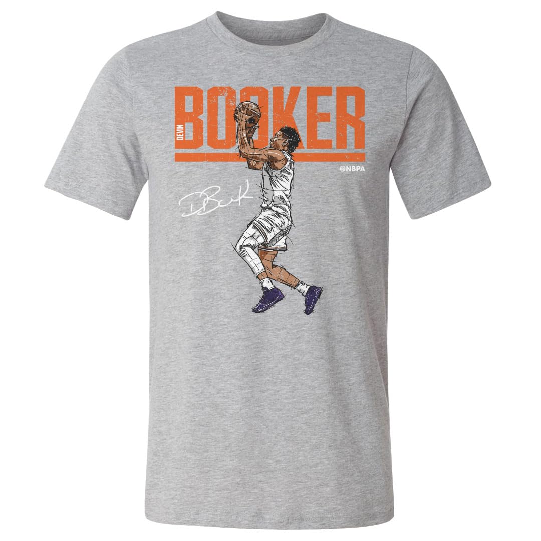 500 LEVEL Devin Booker Shirt - Devin Booker Hyper O WHT (Heather Gray, Large)