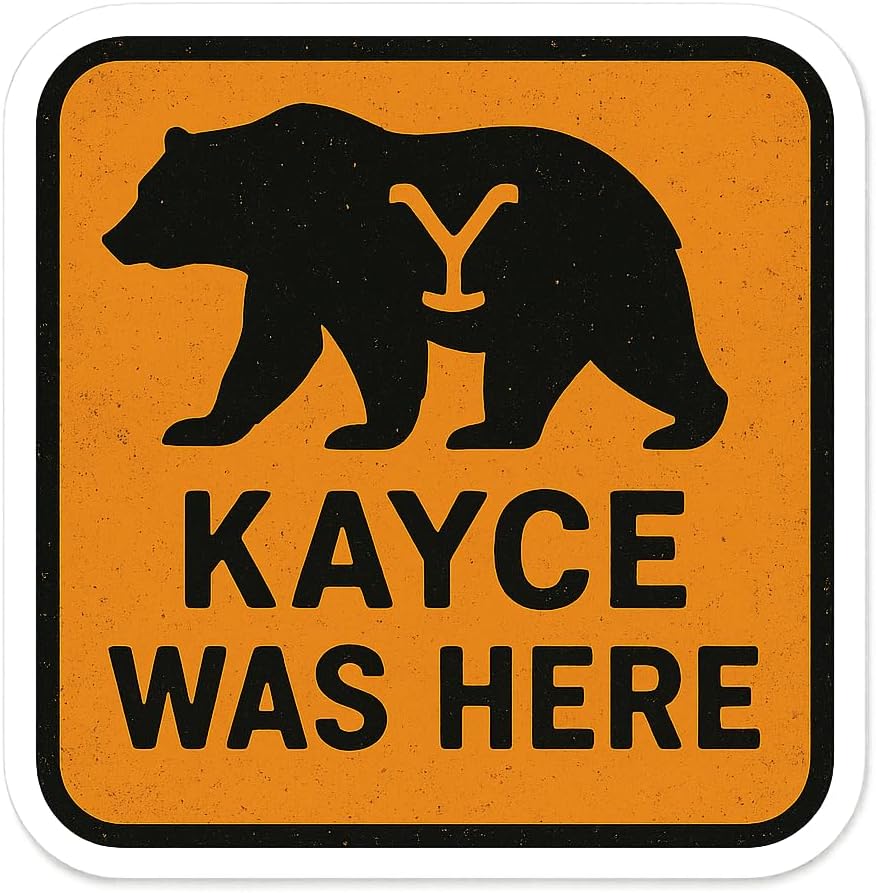 Bear Warning Sign Symbolic Survival Poster Sticker (3" x 3")