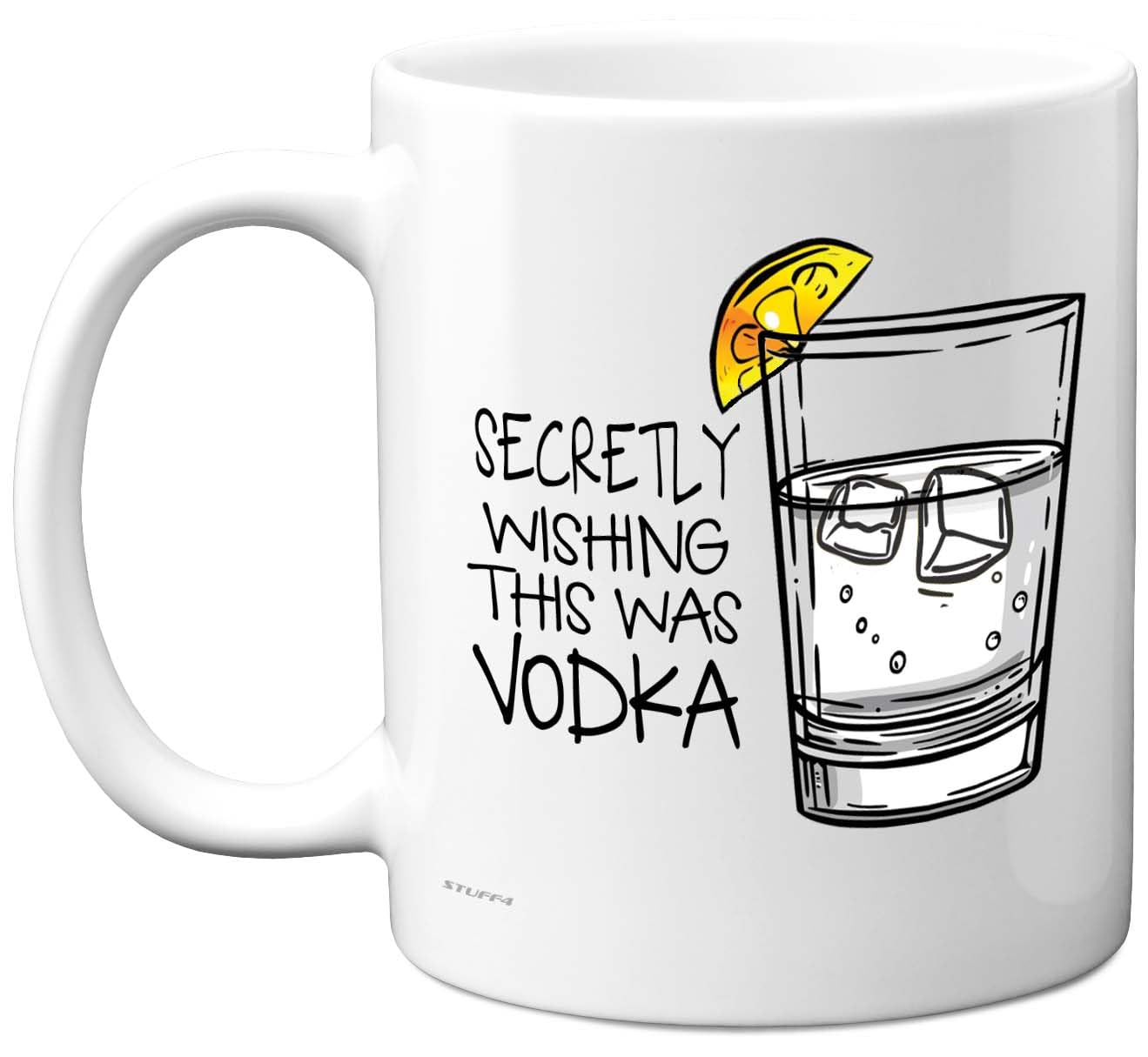 Funny Mug for Men Women - Secretly Wishing This was Vodka - Funny Birthday Mugs Present Gifts for Friend Family Colleague, 11oz Ceramic Coffee Humour Joke Banter Cup