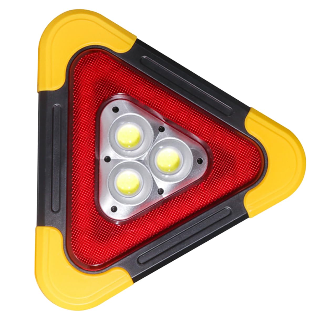 Amosfun Luz Triangular de Emergencia LED Grande 1 Unidad Soporte Ajustable 180° para Coche Uso Nocturno Intermitente Seguridad Vial Vehículos