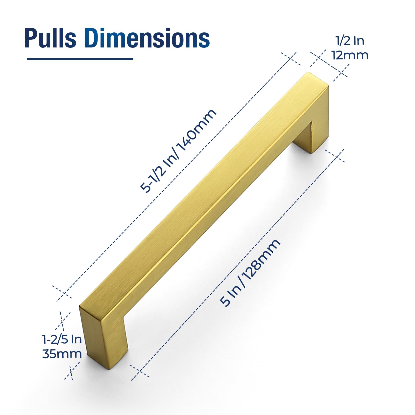 Gold Cabinet Pulls - JOY DECOR Stainless Steel -2