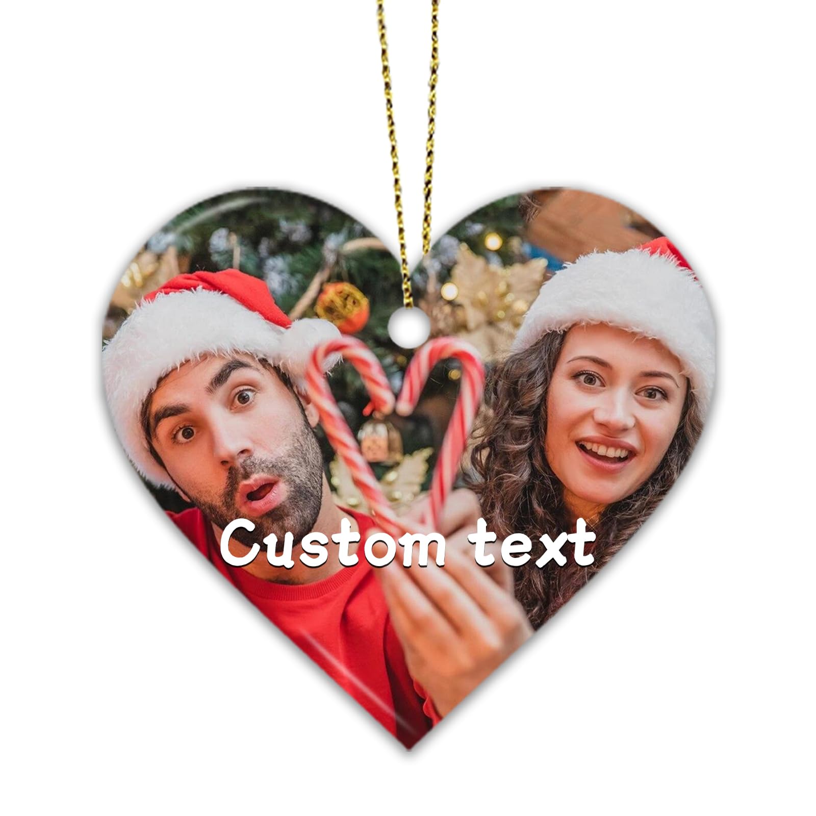 Personalized Christmas Ornaments with Photo, Custom Picture Text Ornaments for Christmas Tree, Customized Christmas Ornament Gift for Kids, Mom, Dad,