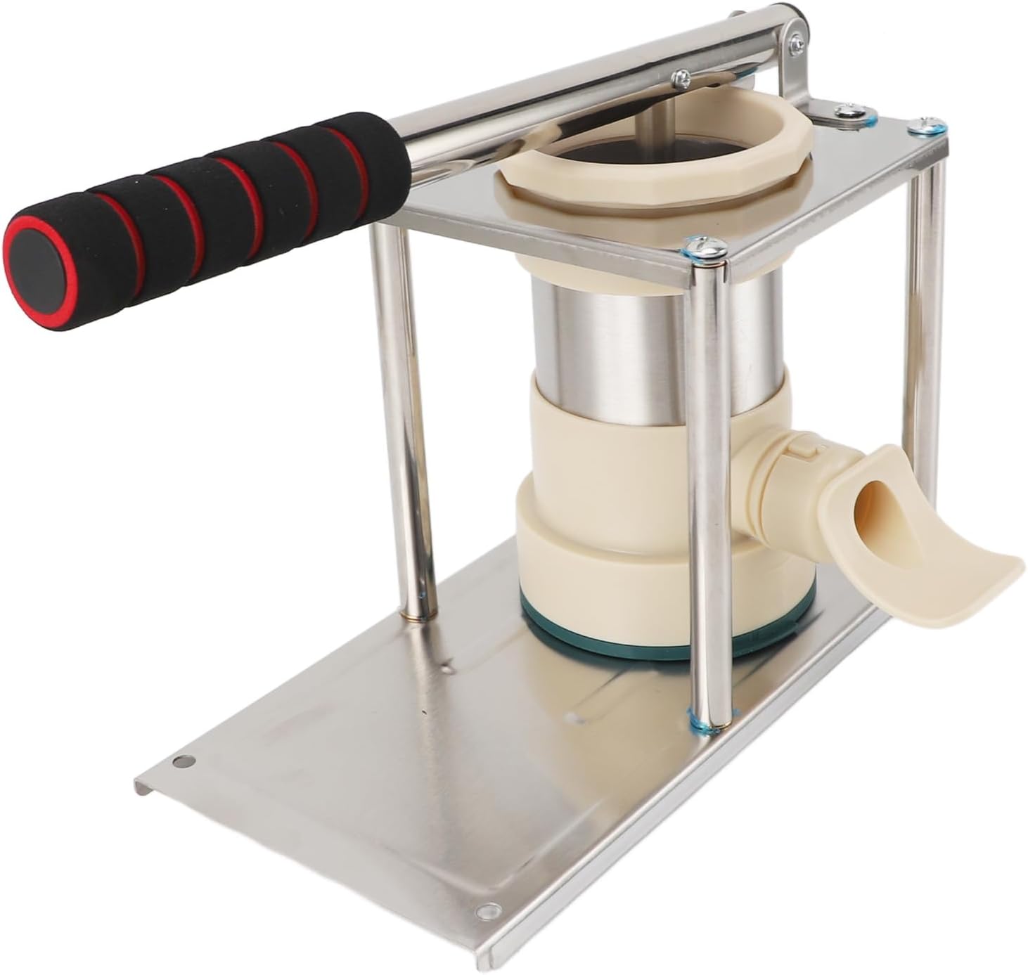 Sausage Stuffer, Premium Stainless Steel Vertical Manual Sausage Maker Machine with 4 Stuffing Tubes, for Home Kitchen