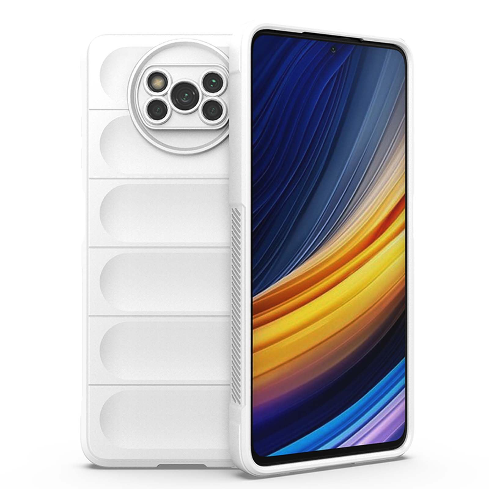 HAOYE Custodia per Xiaomi Poco X3 NFC/Poco X3 Pro Cover, Silicone Carcasa Anticaduta con Bordi Rialzati/Angoli Rinforzati e Design Semplice - Nero