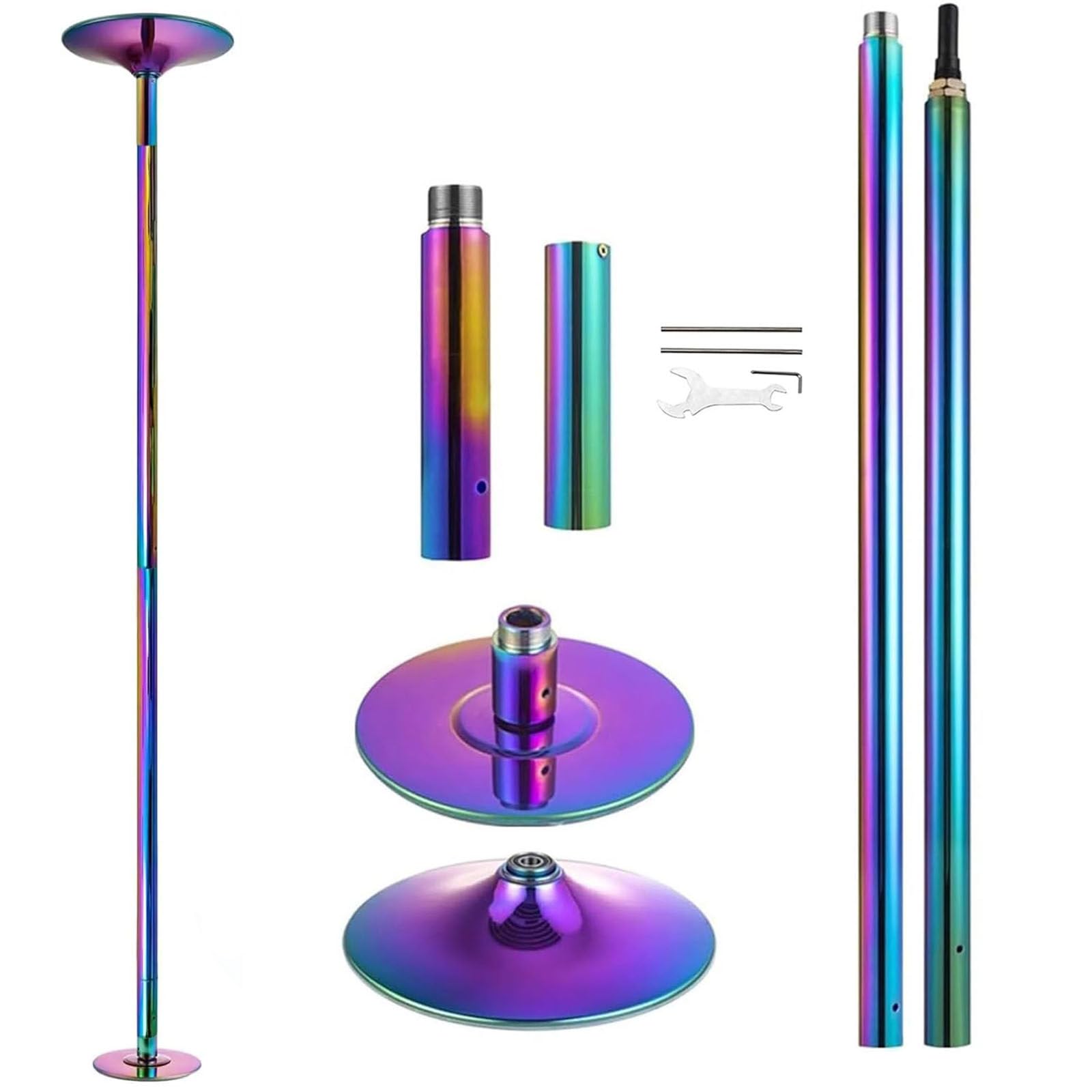 Tanzstangen-Set, tragbar, abnehmbar, höhenverstellbar von 2,23 bis 2,74 m, professionelles Design für Heimübungen, Partys, Clubs, Aufführungen