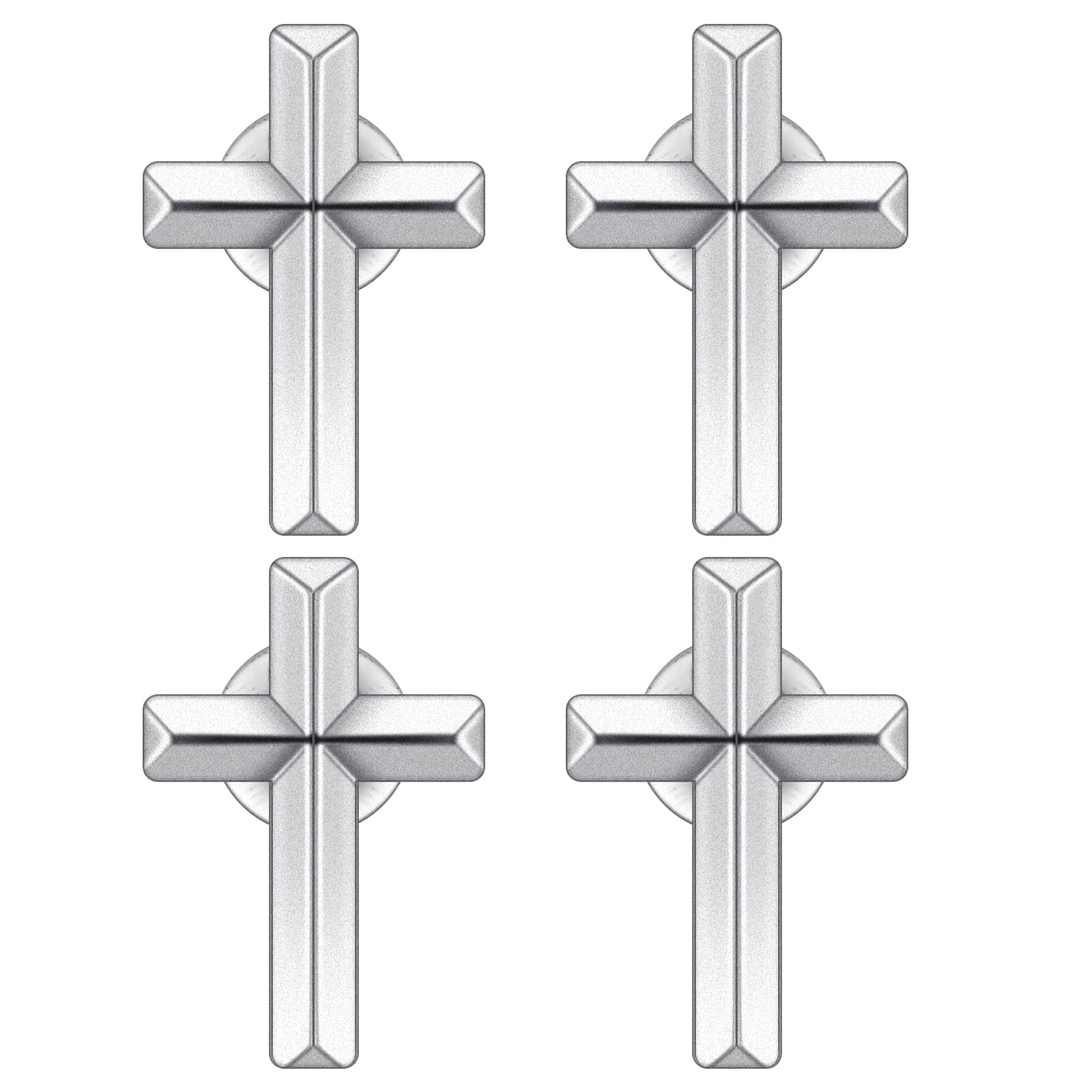 4 Pcs Cross Pins Bulk Metal Golden Silver Religious Christian Cross Brooch Pins Set Religious Enamel for Christian Chaplain Gifts Funeral Church Prayer Activities (Gold)