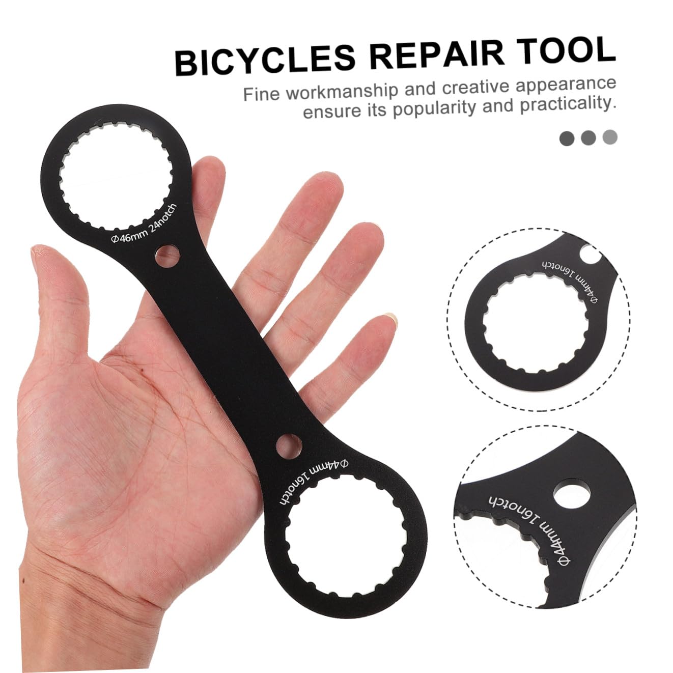 BESTonZON Strumento per Rimuovere la Bici Metter Il Fondo a Chiave per Bicicletta Ciclismo attrezzo Chiave per ASSE per Biciclette Chiave per Installazione Bici Black