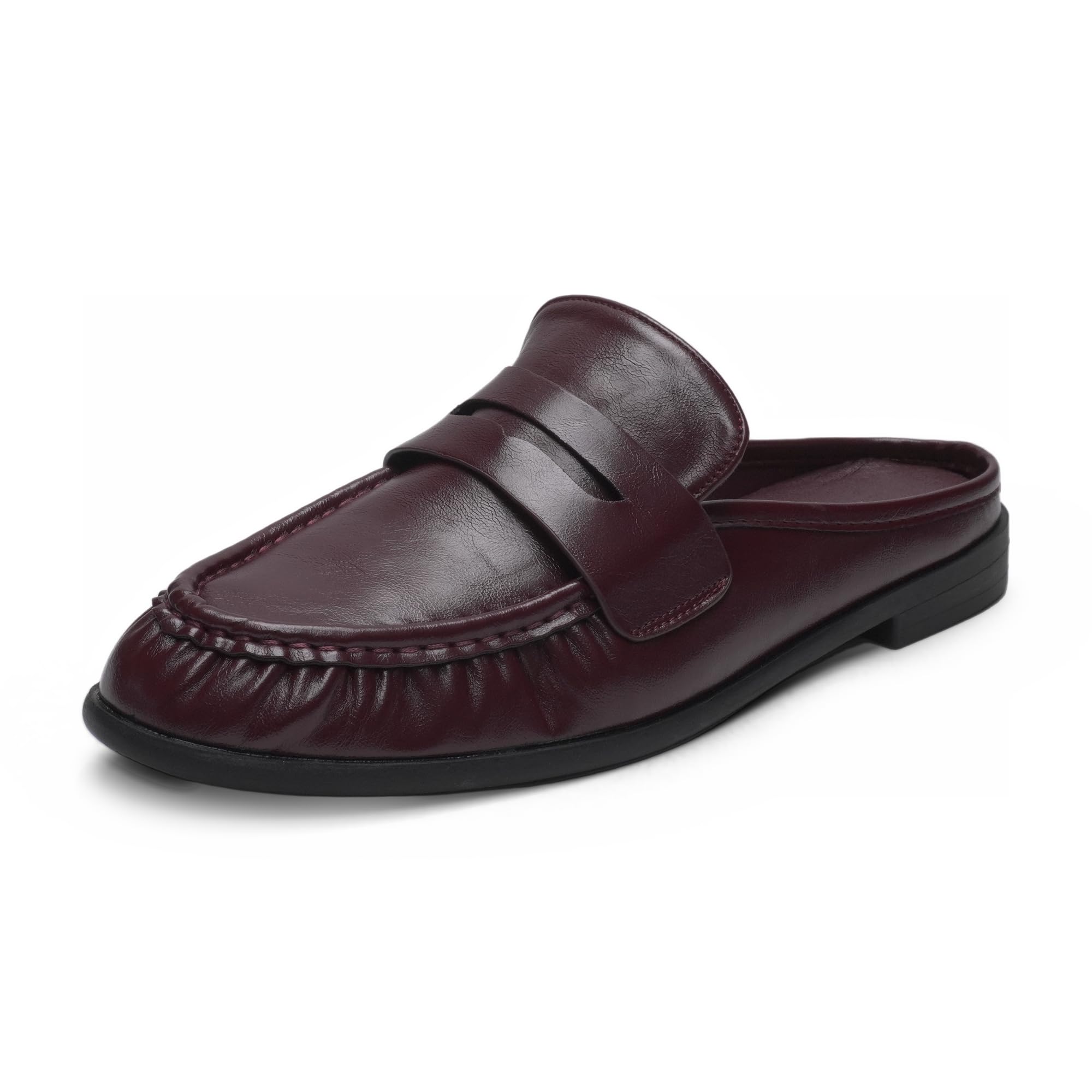 MISSCAI Sabot Donna Mocassini Aperti Dietro in Pelle Sintetica Tacco Basso | Mules donna slip on, eleganti punta chiusa, tacco 1,8 cm