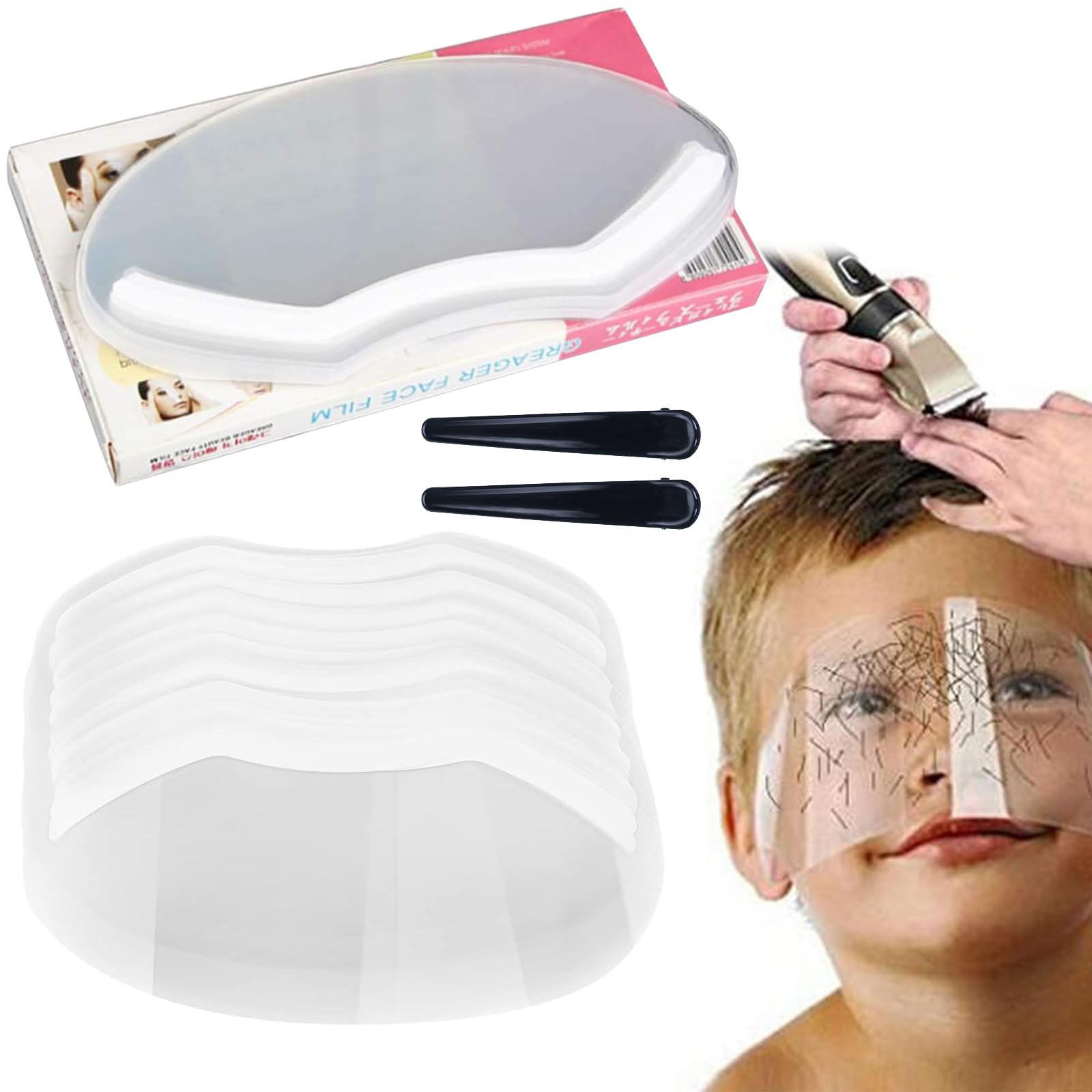 30 Pezzi Barbiere Maschera Protezioni, Protezione Viso Doccia, Copertura Viso Parrucchiere, Visiera Protettiva Trasparente per Parrucchiere, Taglio Della Frangia, Colorazione Dei Capelli