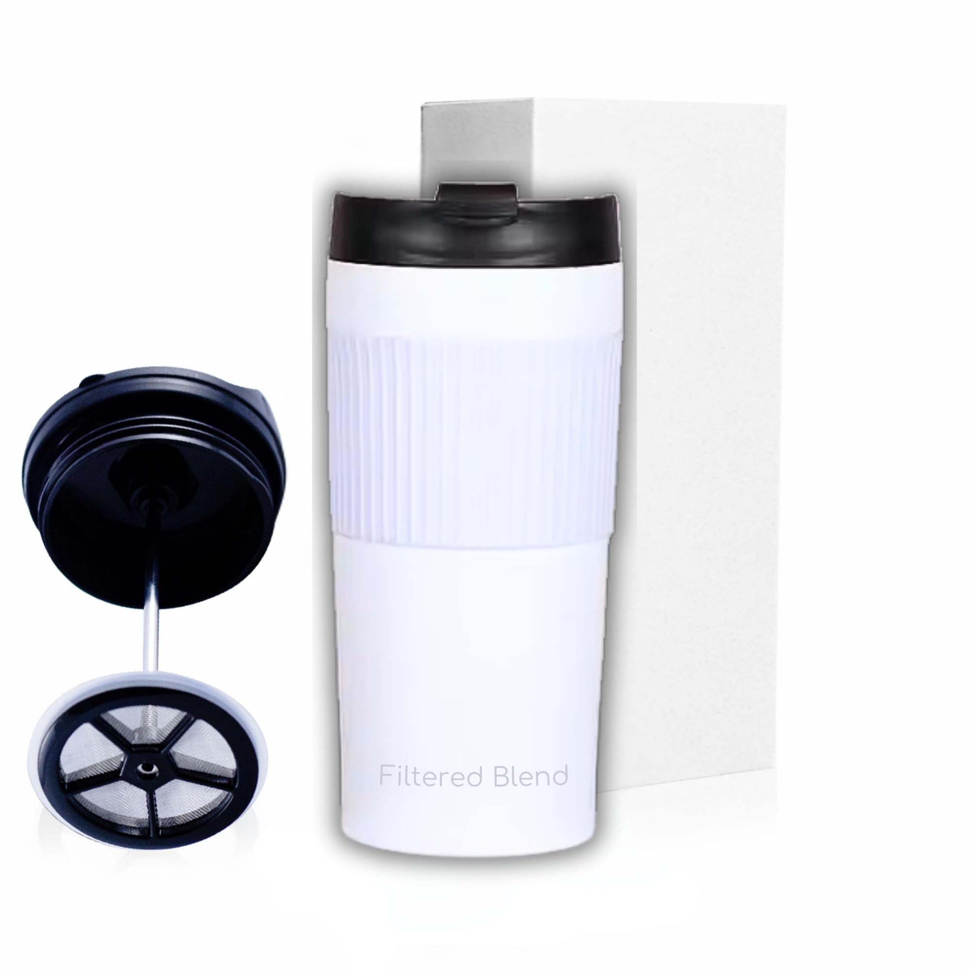 15oz French Press Travel Mug (White) thumbnail 8