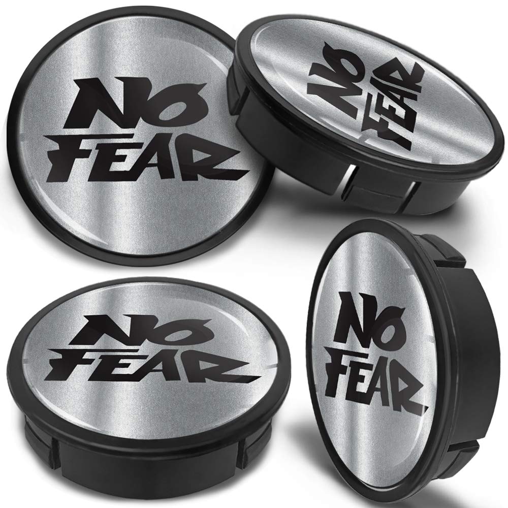 SkinoEu 4 x 60mm ABS Car Alloy Wheel Centre Universal Rims Hub Center Caps Auto Tuning Logo Emblem Silver Gloss Black No Fear CX 17