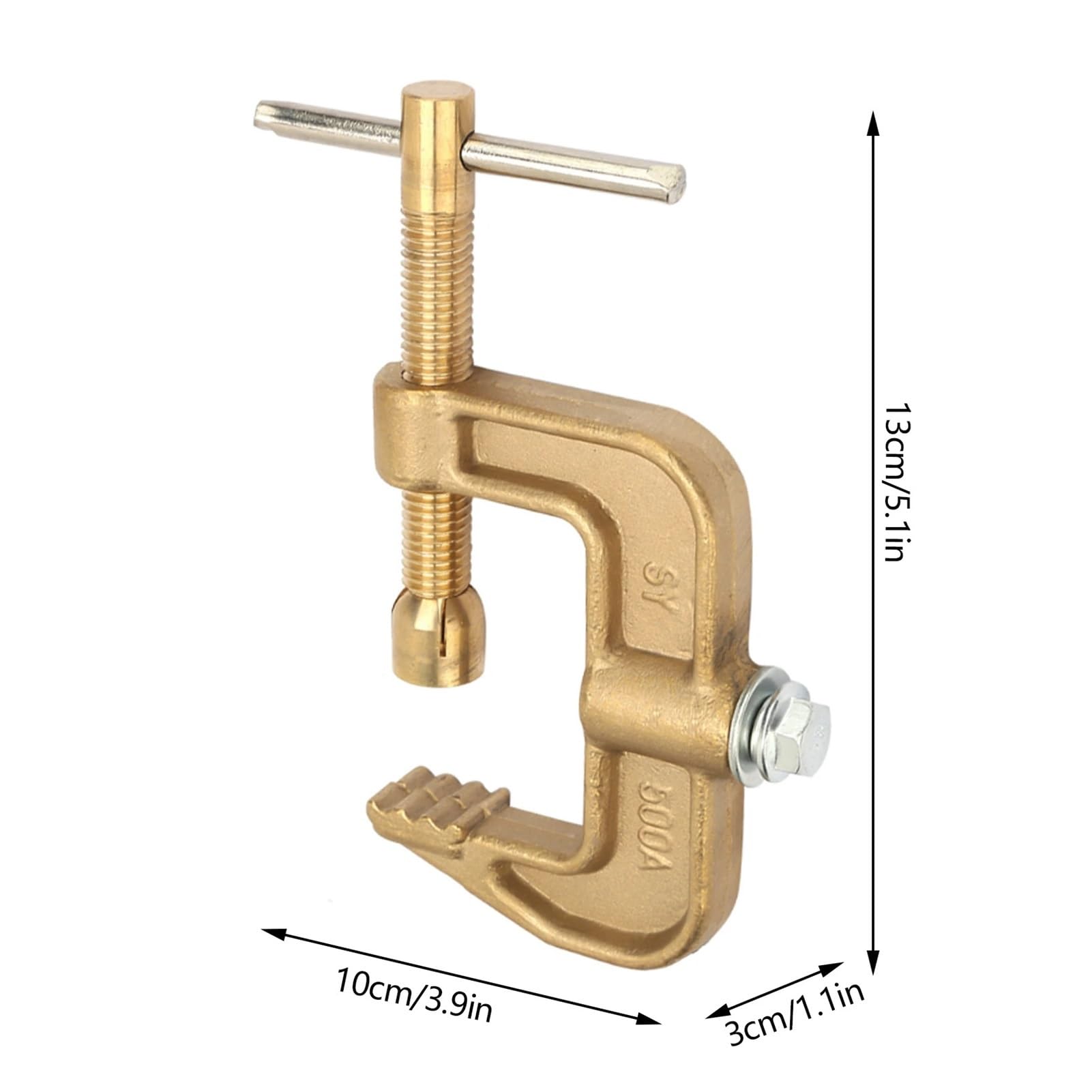 Pinza massa per saldatrice Morsetto di messa a terra 500A Materiale in ottone Saldatura a forma di G for macchina