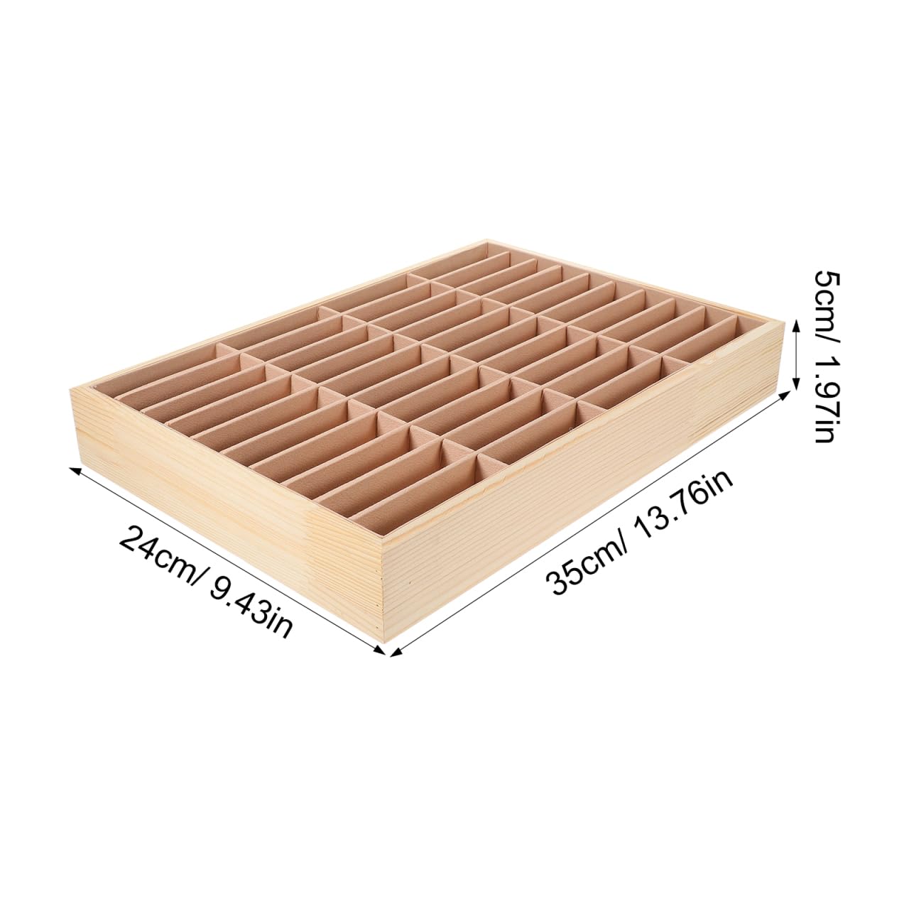 PRETYZOOM Scatola Di Immagazzinaggio In Legno Per Telefoni Cellulari A 40 Griglie Supporto Del Telefono Cellulare Da Scrivania Con Fodera In Peluche Vassoio Organizzatore Rettangolare Per