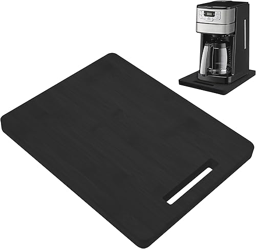 Bandeja deslizante para electrodomésticos de bambú negro optimiza tu encimera de cocina con un estante desplegable para cafetera estándar de EE. UU.