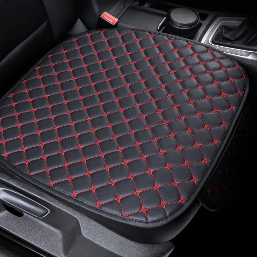 Per Discovery(5seats) 2010-2023 Auto Cuscino Seggiolino in Pelle per Anteriore e Posteriore Antiscivolo Coprisedili Sedia Cuscini Protezione Accessori,D/Blackred