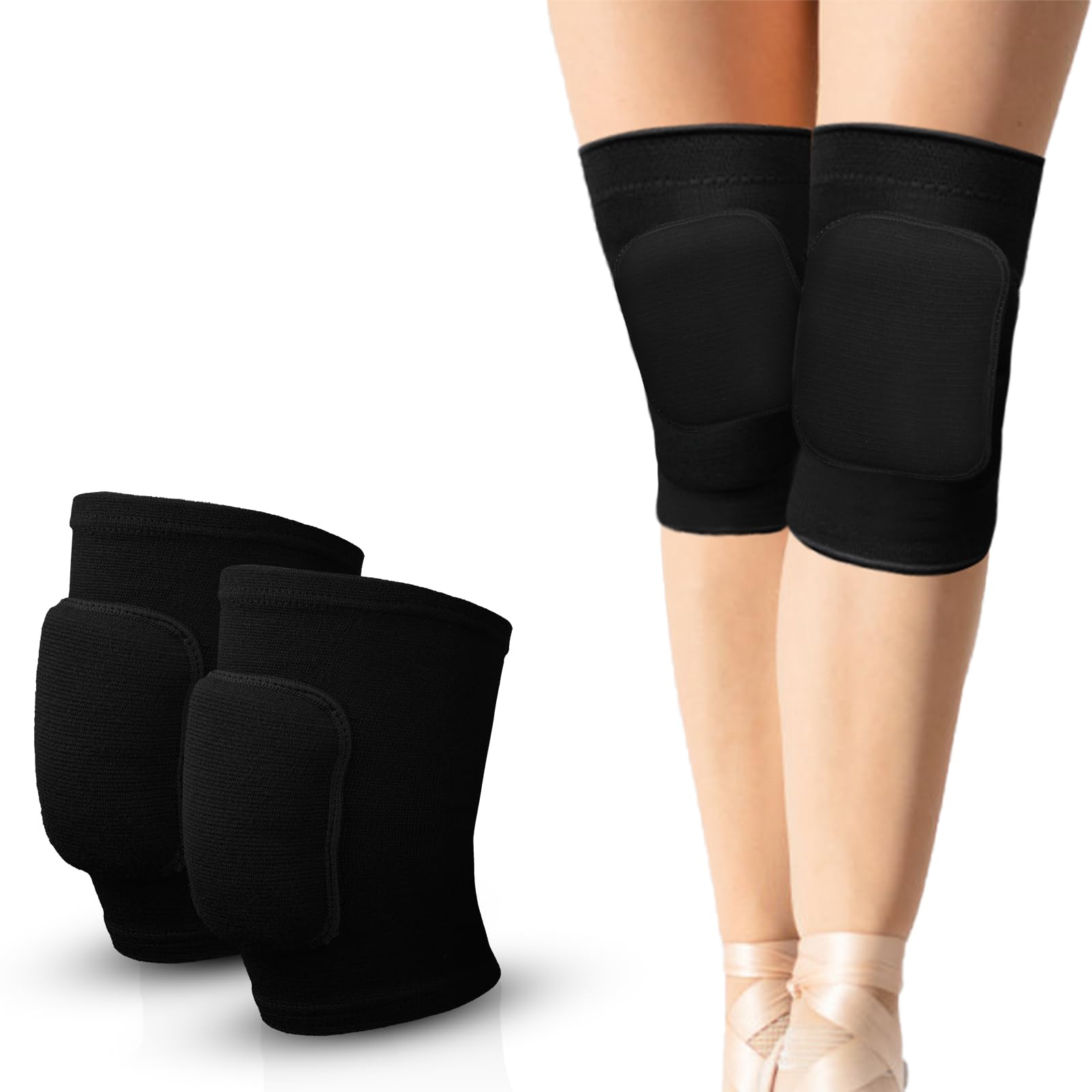 Flintronic Genouillères de Protection, Genouillères de Danse, Genouillère de Sport, Genouillère de Volleyball, Épais Éponge Antidérapant, Protege Genoux pour Danse Volleyball Yoga Football, Unisexe, M