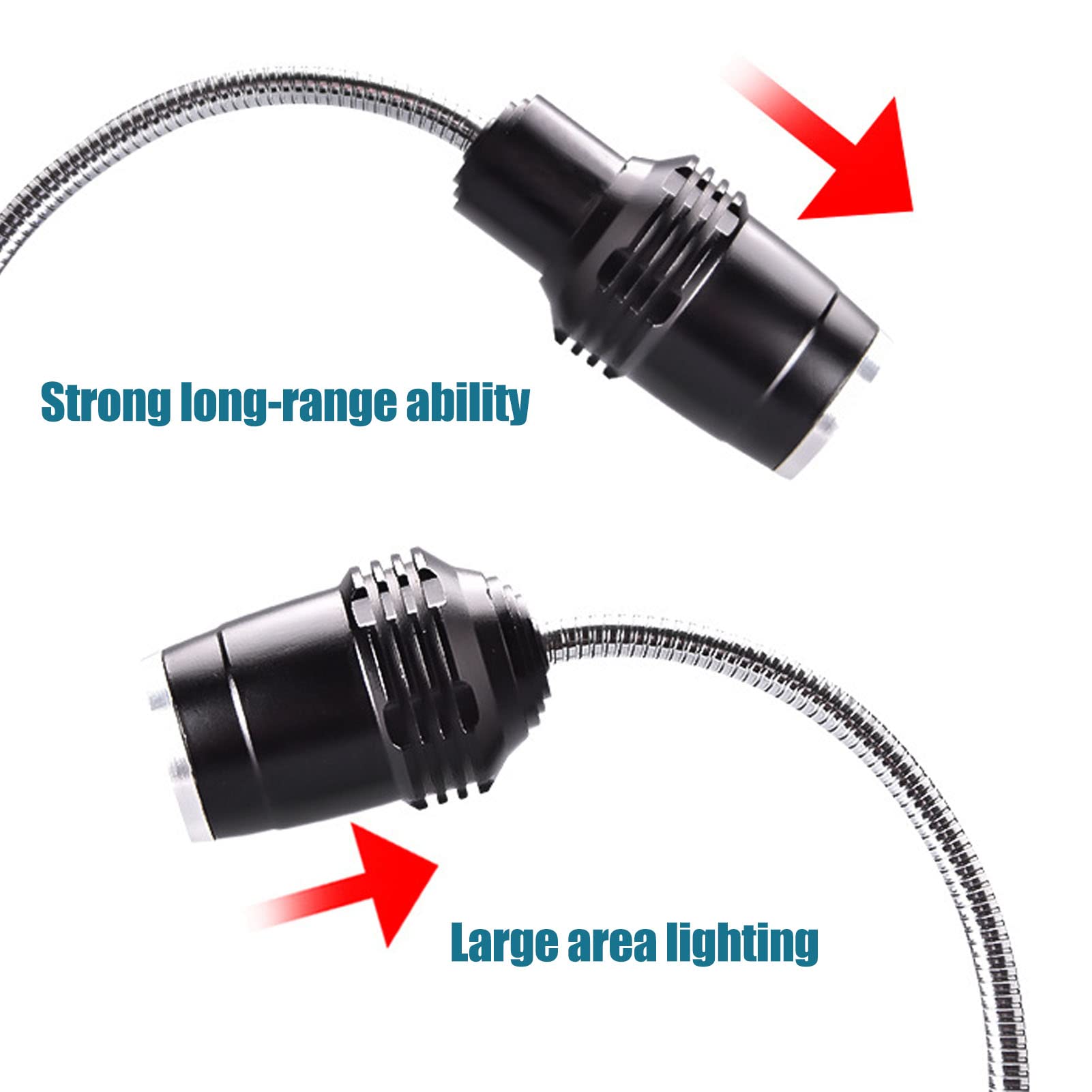 Luz para Parrilla de Barbacoa, Base Magnética Impermeable Resistente Al Calor Cuello de Cisne Flexible Ajustable Luz para Parrilla de Barbacoa Luces Laterales COB Luces LED Recargables para Barbacoa