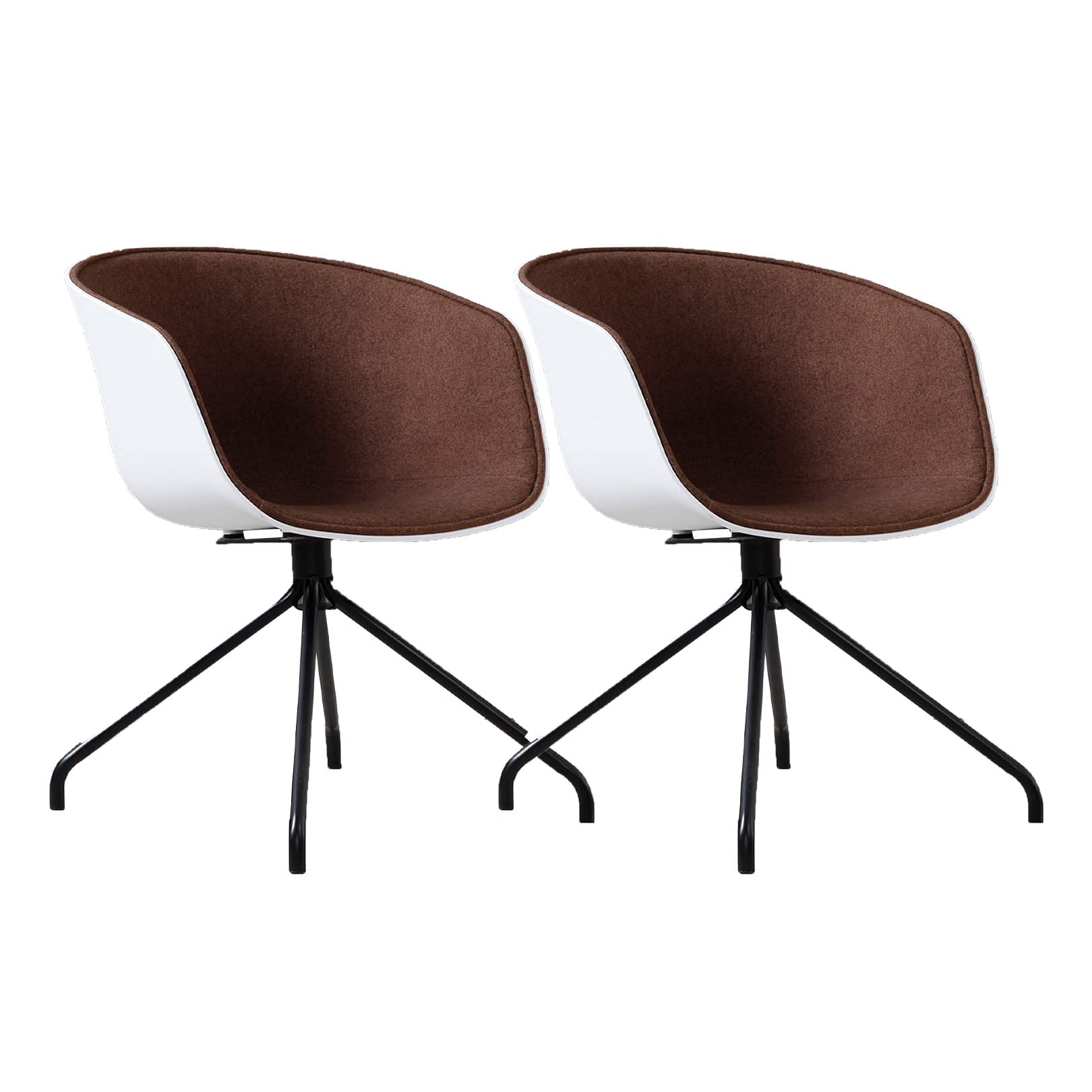 Chaise de salle à manger en velours (lot de 2) avec dossier rembourré pour salon