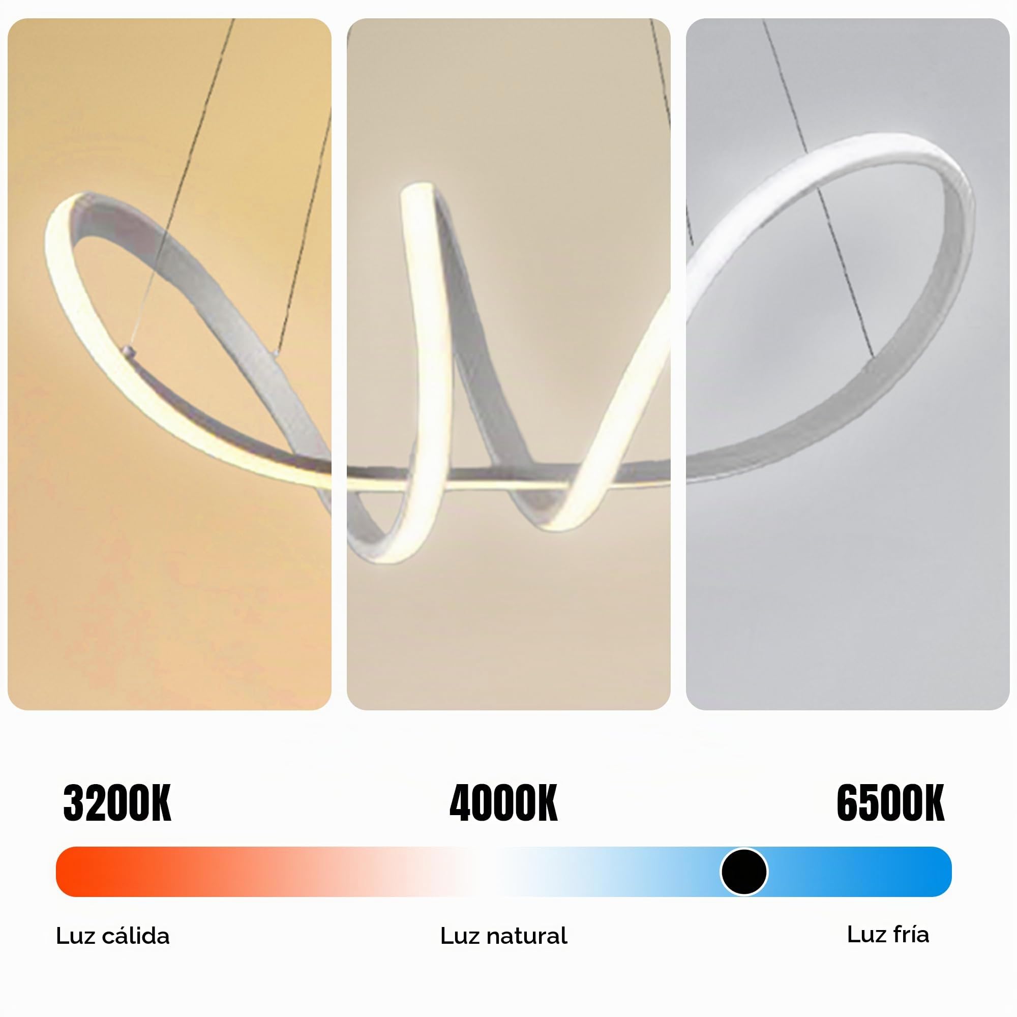 Arcadia Lampara Techo Colgante Diseño Moderno LED con Luz Cálida y Fría Regulable Plafón con Mando a Distancia y App para Móvil - Lampara para Salón, Cocina, Dormitorio - 3400LM 56W 60Cm [Clase F]