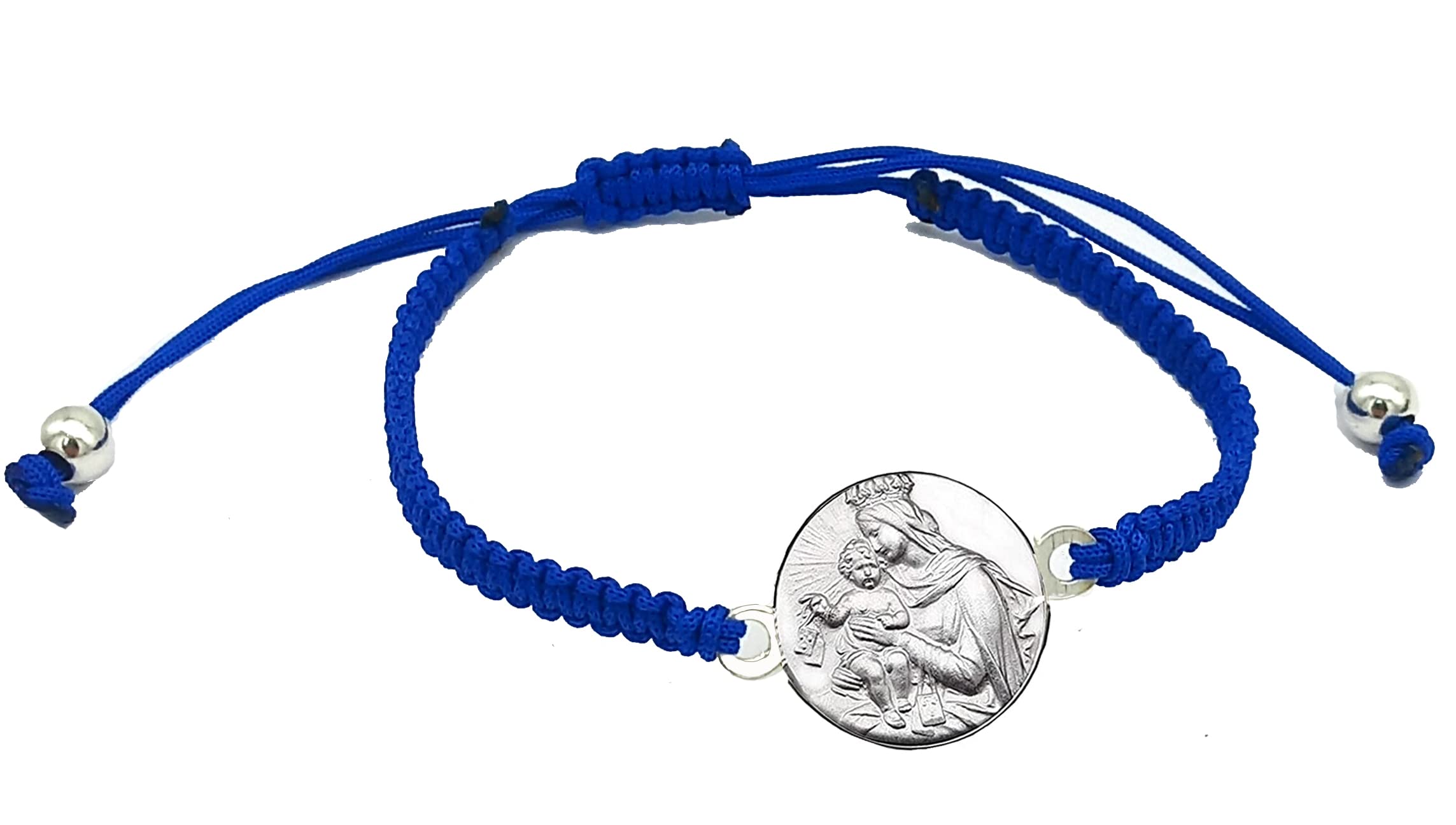 Ekonat- Pulsera Virgen del Carmen - Pulsera de plata - pulsera macramé y Plata -